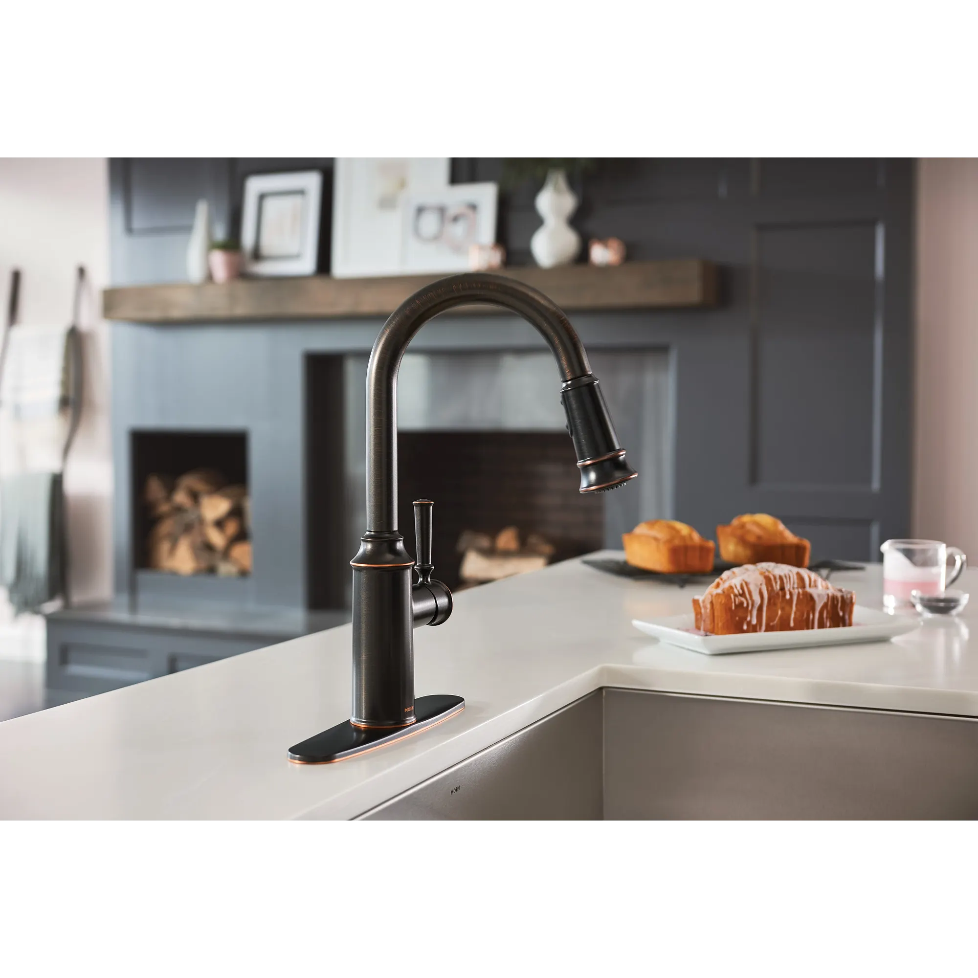 Glenshire Chrome one-handle high arc pulldown kitchen faucet - Image 11