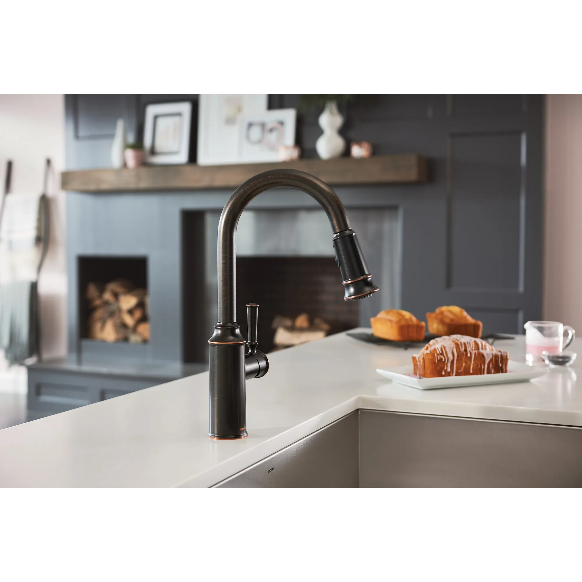 Glenshire Chrome one-handle high arc pulldown kitchen faucet - Image 13
