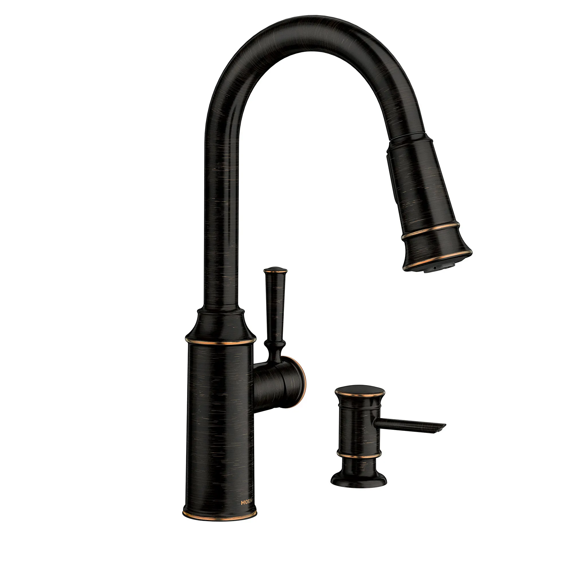 Glenshire Chrome one-handle high arc pulldown kitchen faucet - Image 2
