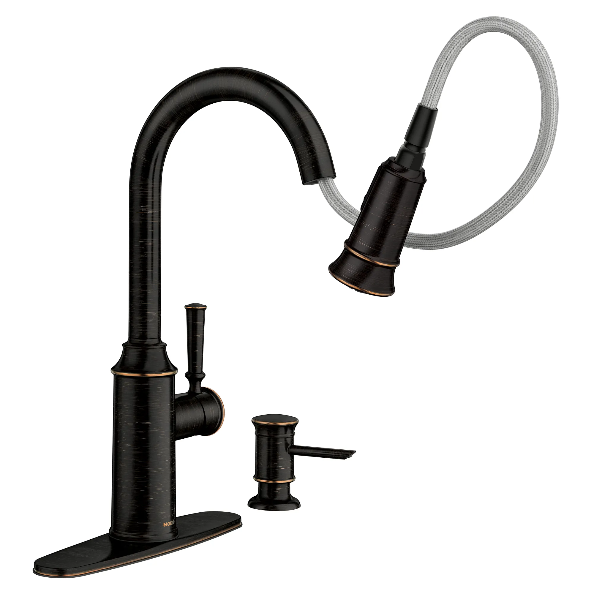 Glenshire Chrome one-handle high arc pulldown kitchen faucet - Image 8