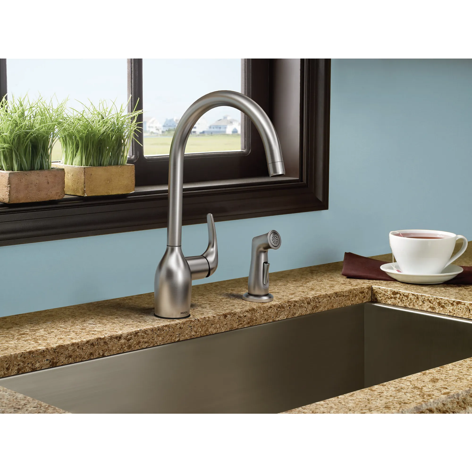 Essie Spot resist stainless One-Handle High Arc Kitchen Faucet - Image 14