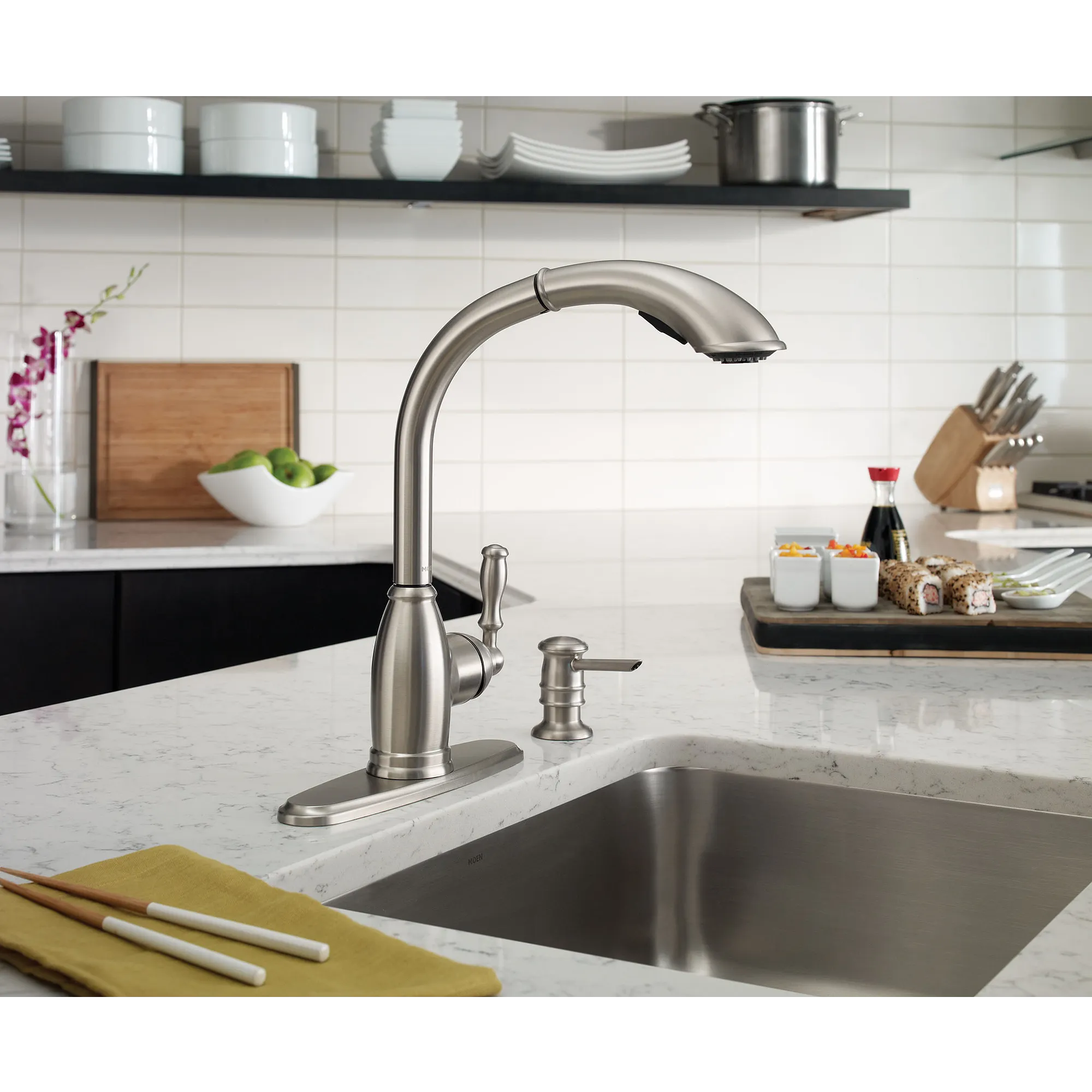 Sage Spot resist stainless one-handle high arc pullout kitchen faucet - Image 3