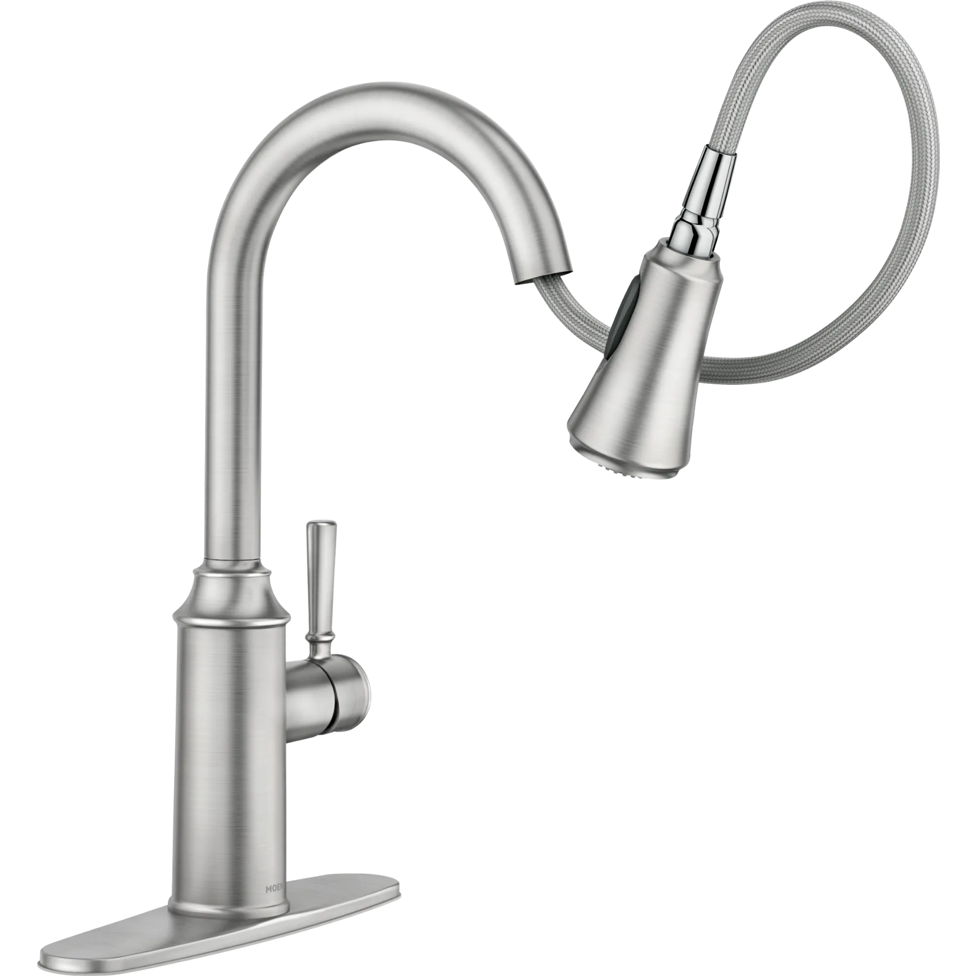 Conneaut Spot Resist Stainless One-Handle High Arc Pulldown Kitchen Faucet - Image 3