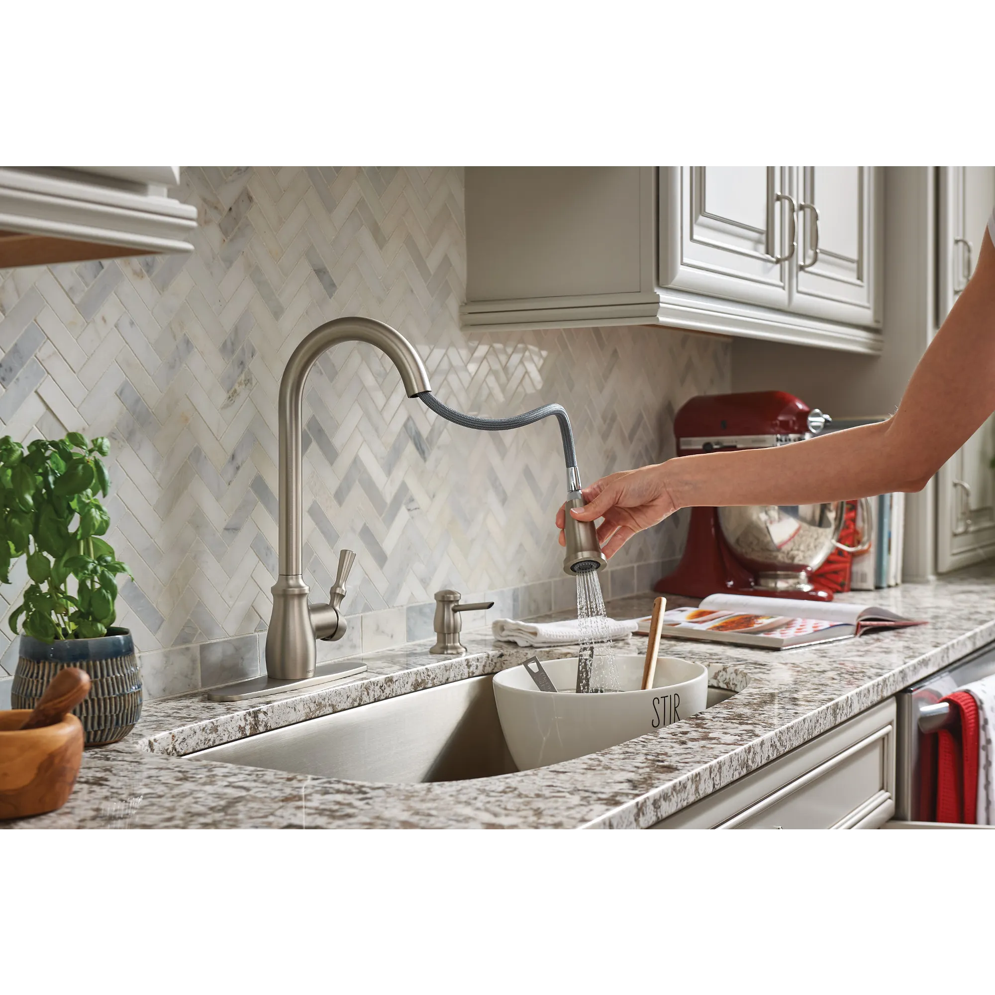 Moen Fieldstone One-handle High Arc Kitchen Faucet - Image 7