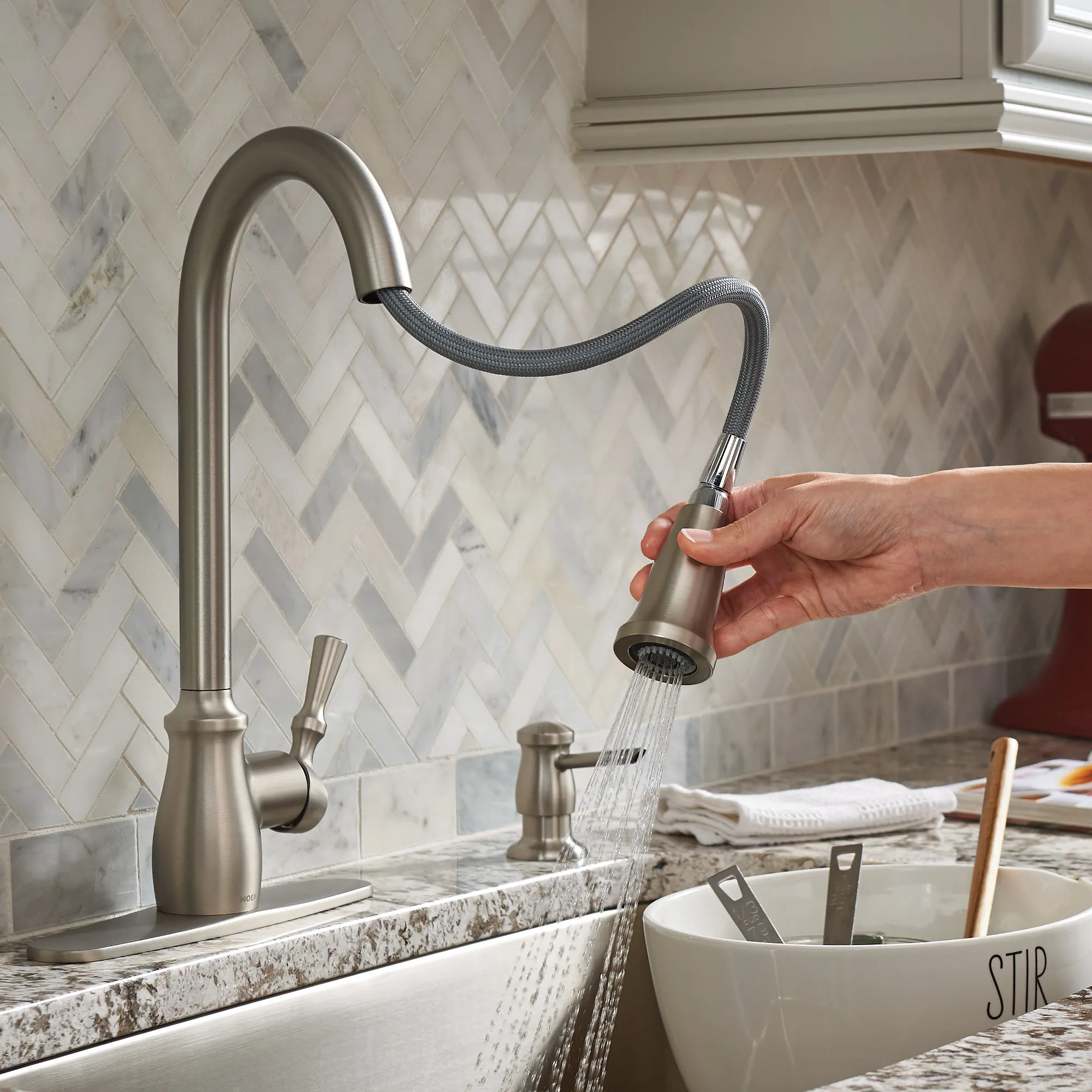 Moen Fieldstone One-handle High Arc Kitchen Faucet - Image 8