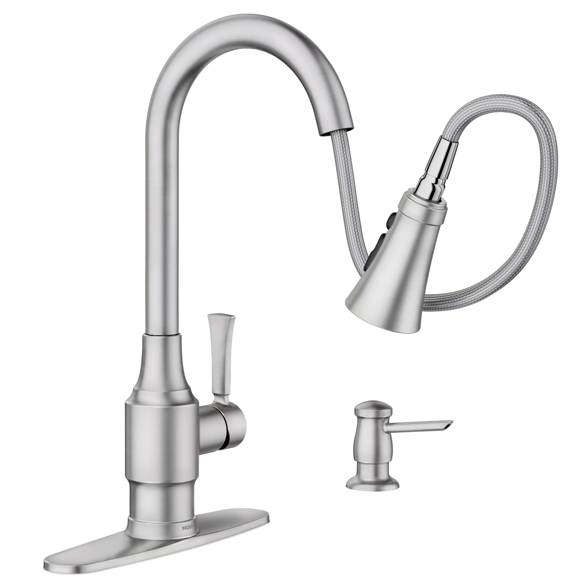 Swinden One-handle High Arc Pulldown Kitchen Faucet - Image 13
