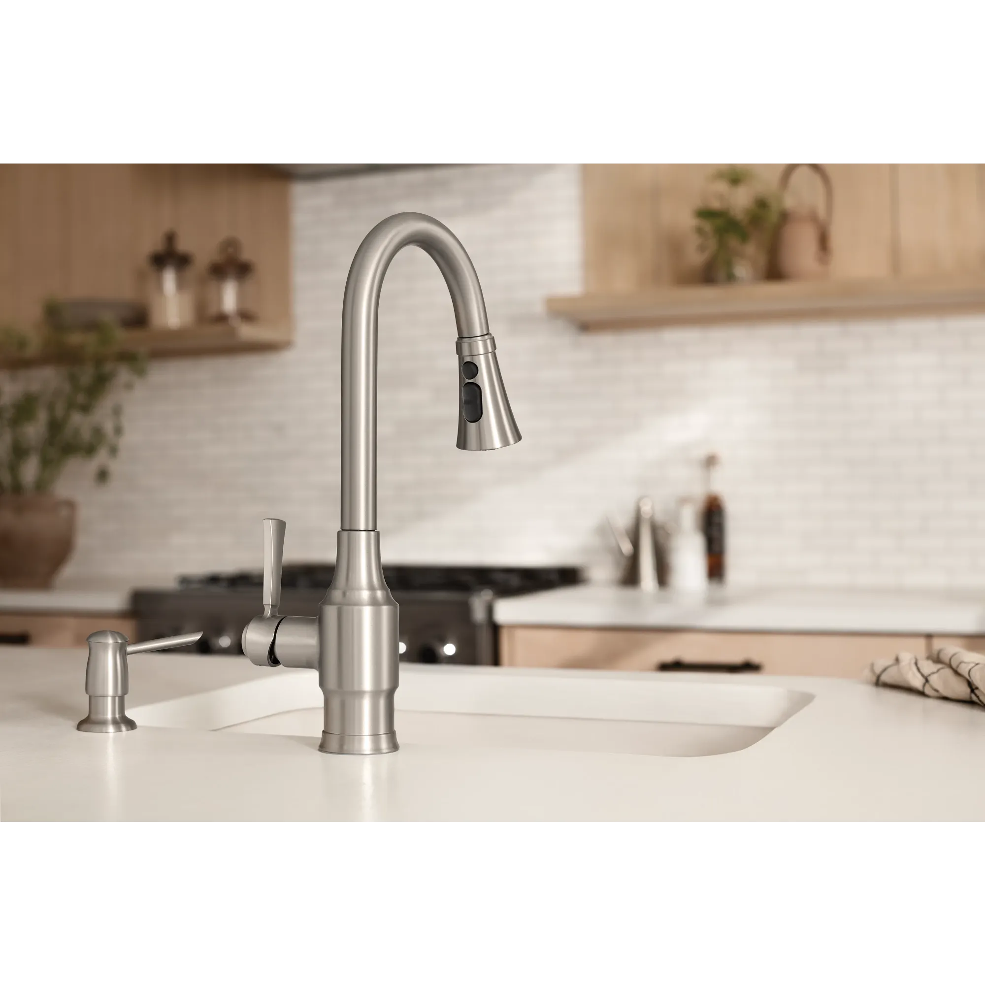 Swinden One-handle High Arc Pulldown Kitchen Faucet - Image 9