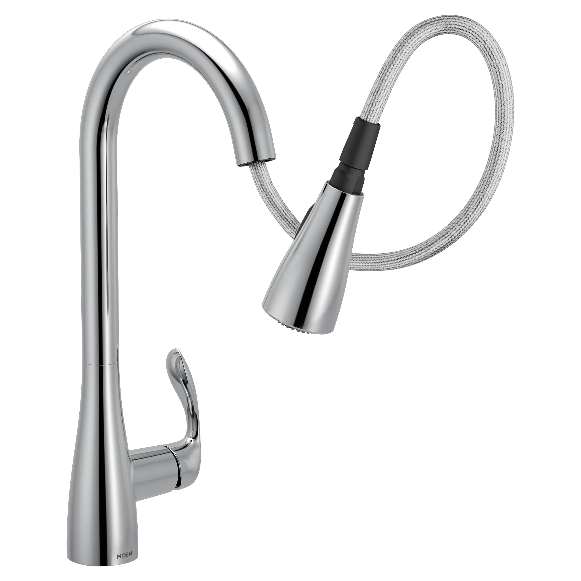 Georgene Chrome one-handle high arc pulldown kitchen faucet - Image 11