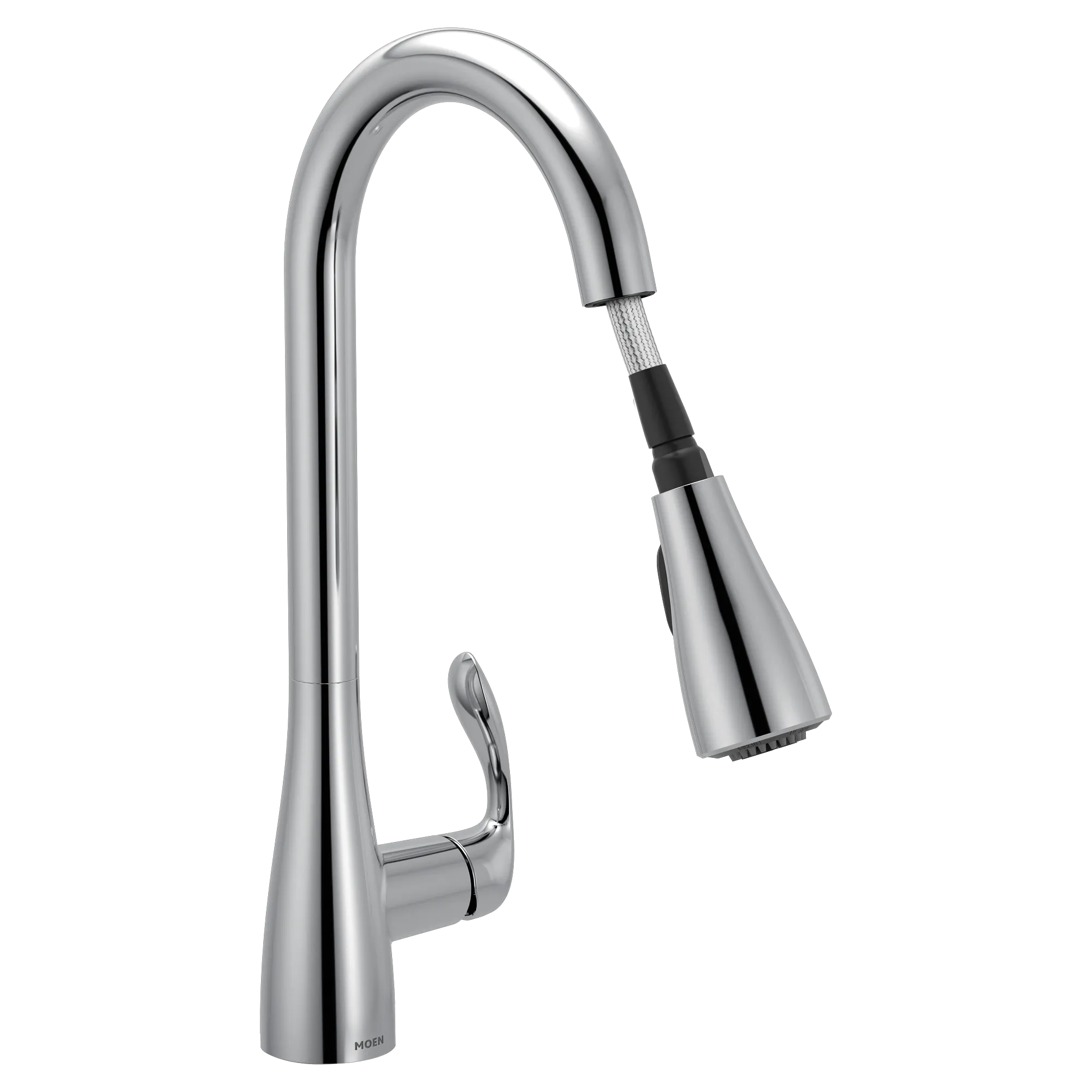 Georgene Chrome one-handle high arc pulldown kitchen faucet - Image 12
