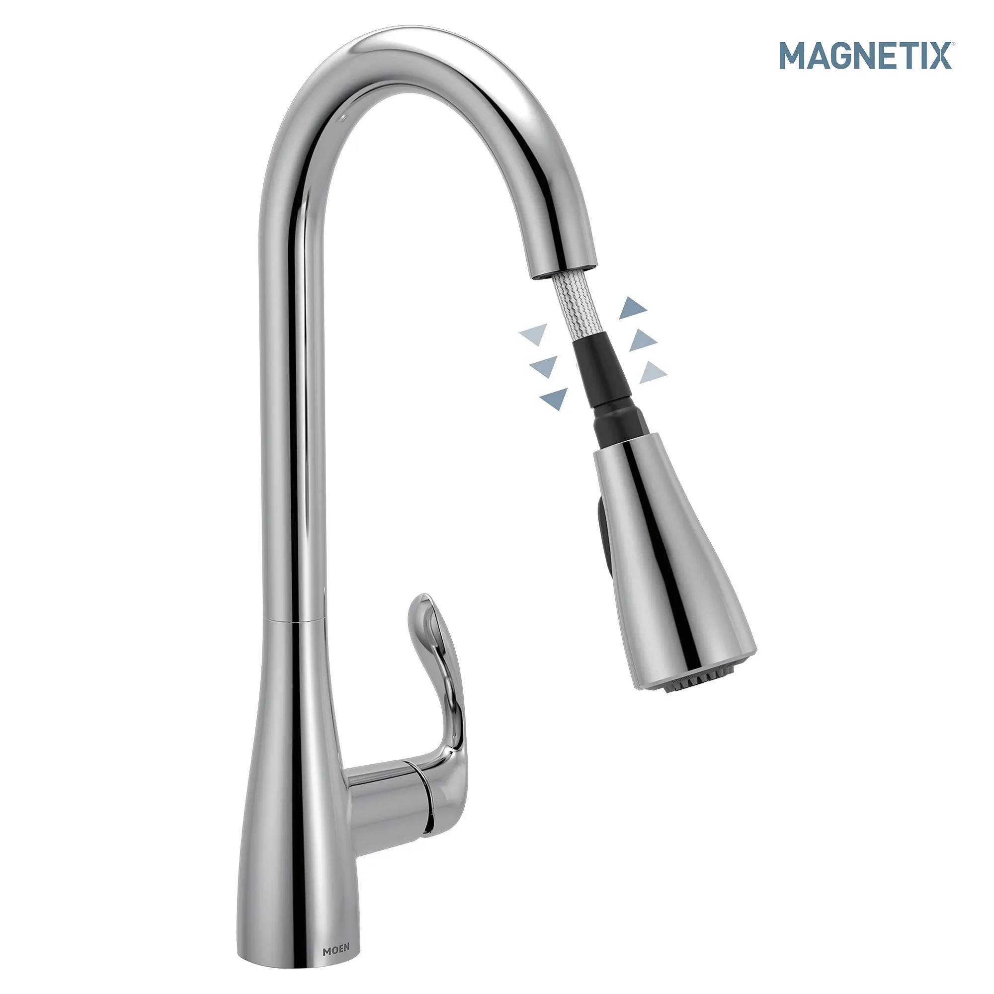 Georgene Chrome one-handle high arc pulldown kitchen faucet - Image 13