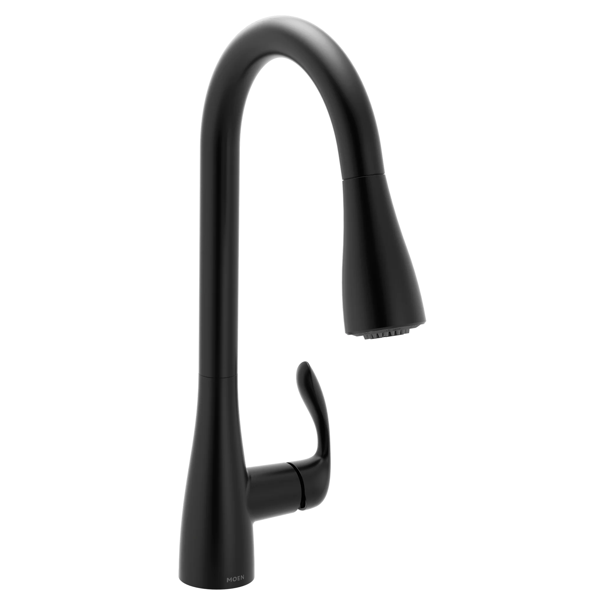 Georgene Matte black one-handle high arc pulldown kitchen faucet