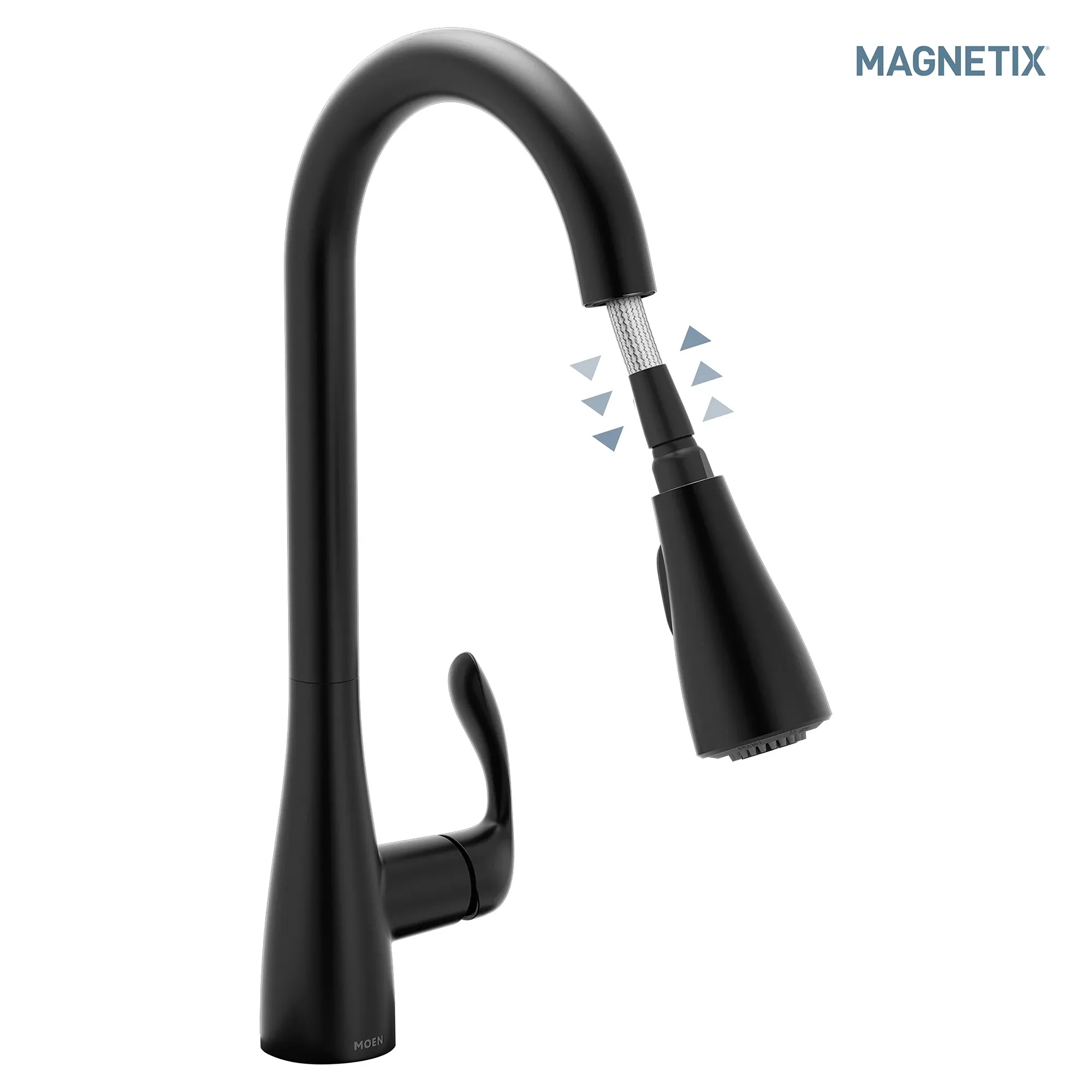 Georgene Matte black one-handle high arc pulldown kitchen faucet - Image 13