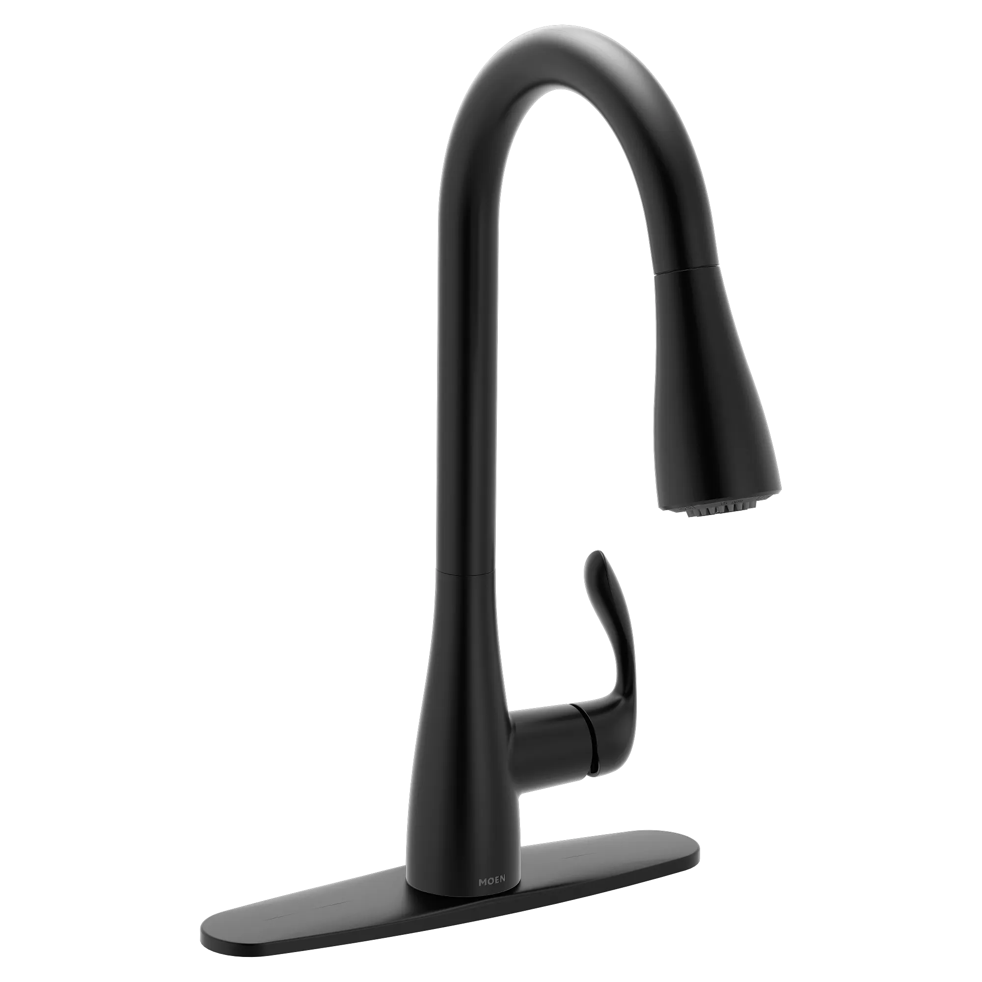 Georgene Matte black one-handle high arc pulldown kitchen faucet - Image 2