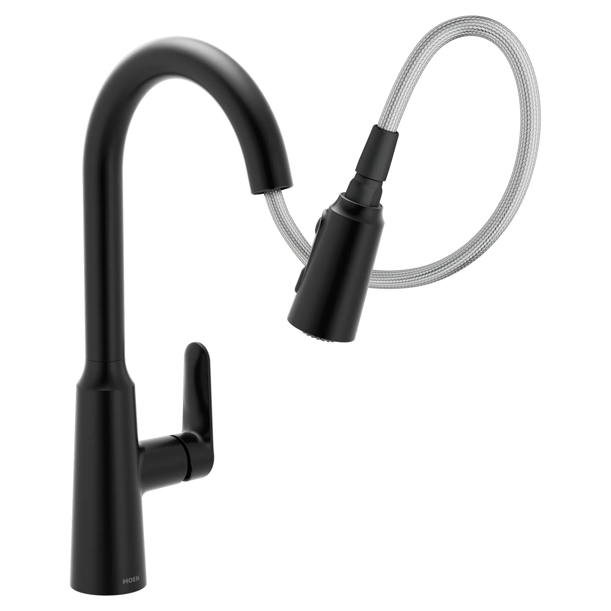 Edwyn Matte black one-handle high arc pulldown kitchen faucet - Image 13