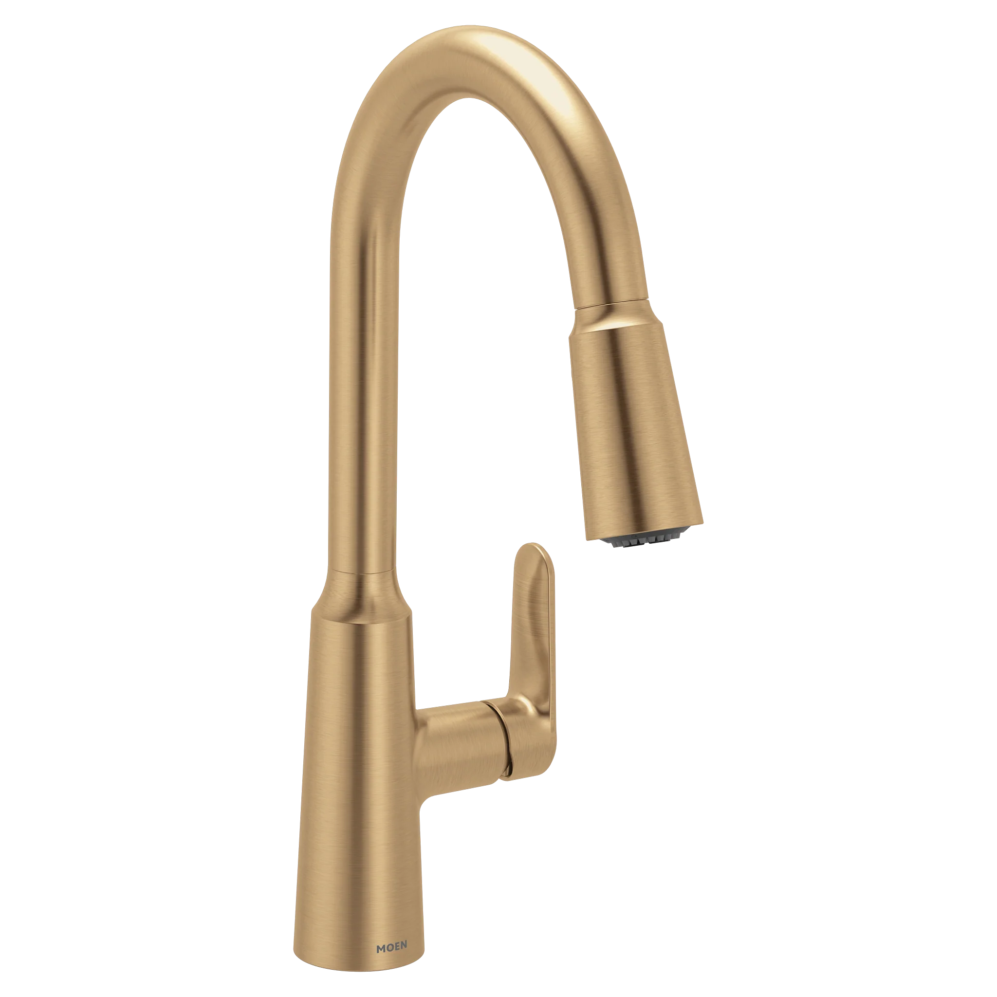 Edwyn Brushed gold one-handle high arc pulldown kitchen faucet