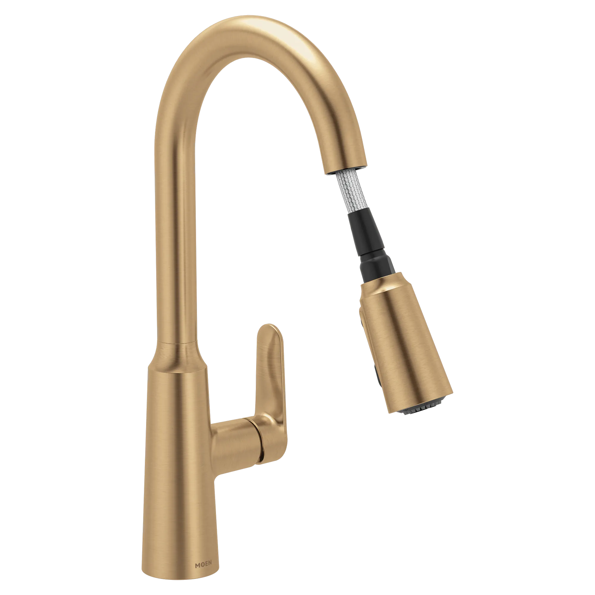 Edwyn Brushed gold one-handle high arc pulldown kitchen faucet - Image 12