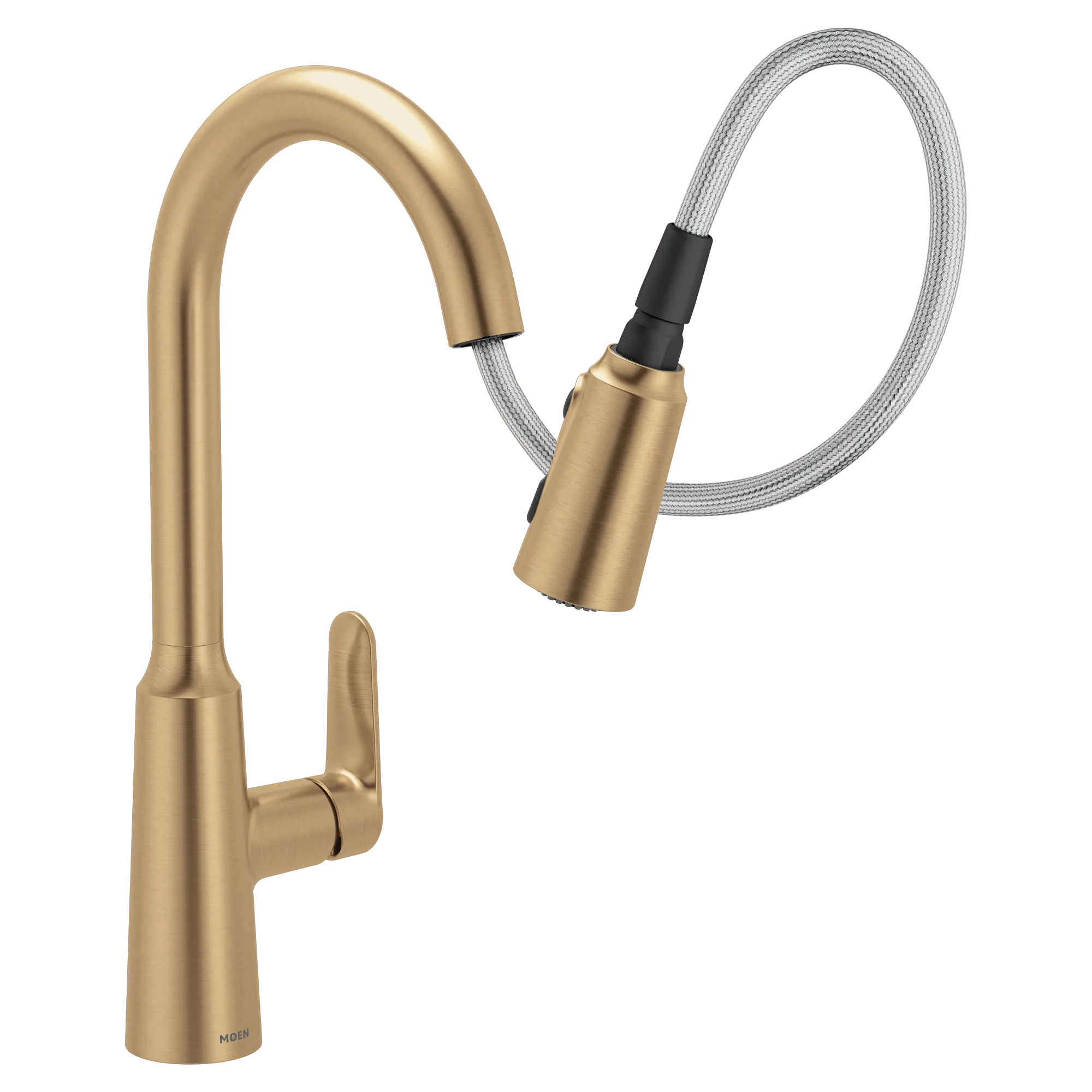 Edwyn Brushed gold one-handle high arc pulldown kitchen faucet - Image 14