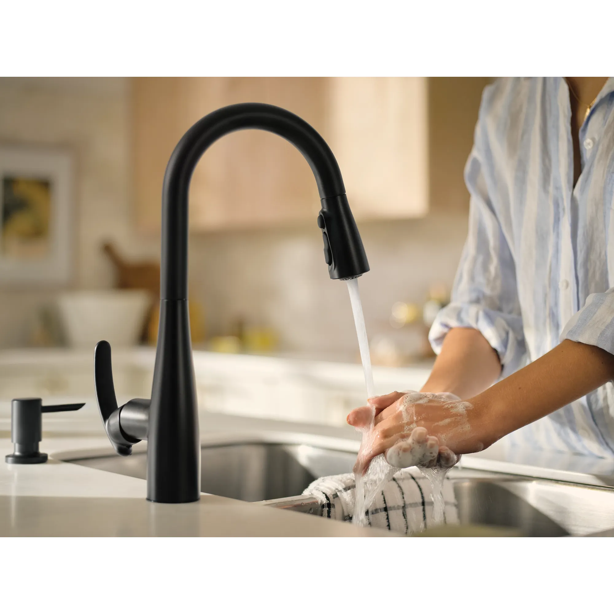 Reyes One-Handle High Arc Pulldown Kitchen Faucet - Image 19