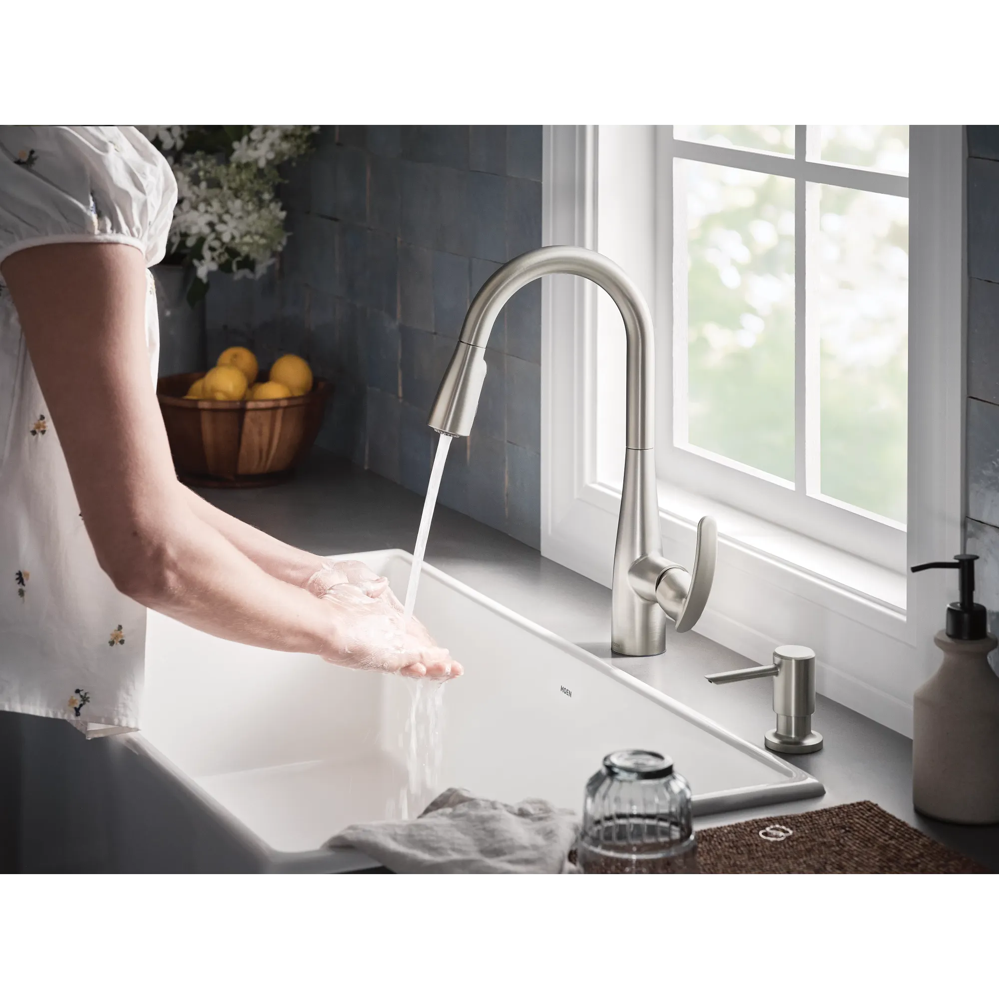 Reyes One-Handle High Arc Pulldown Kitchen Faucet - Image 24