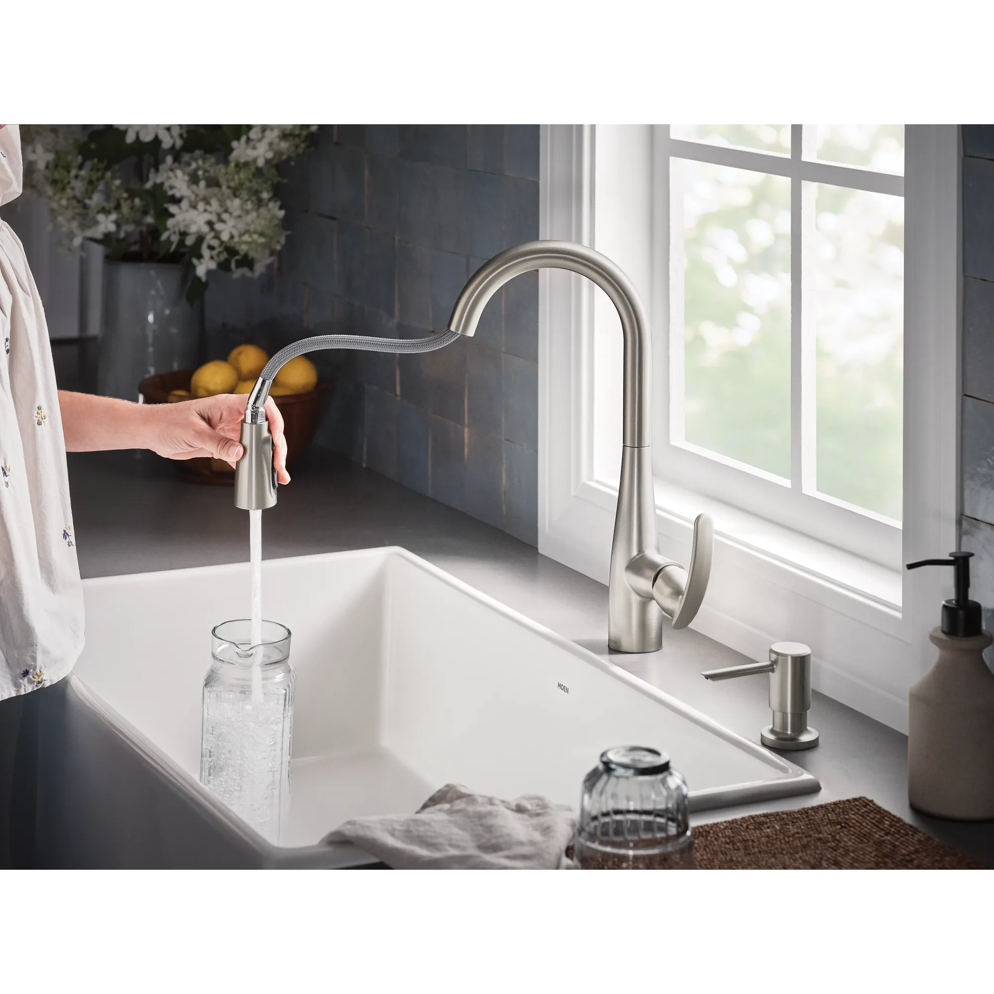 Reyes One-Handle High Arc Pulldown Kitchen Faucet - Image 25