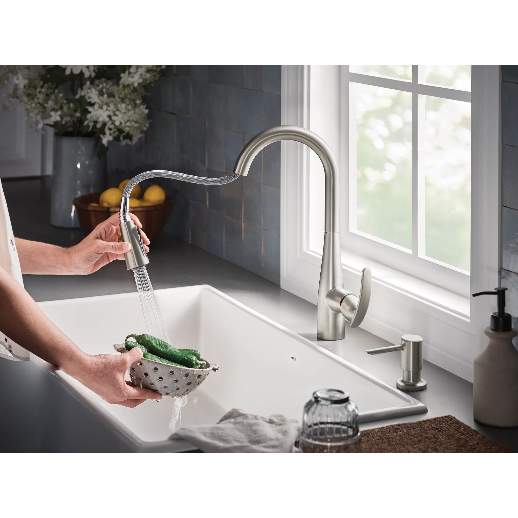 Reyes One-Handle High Arc Pulldown Kitchen Faucet - Image 27