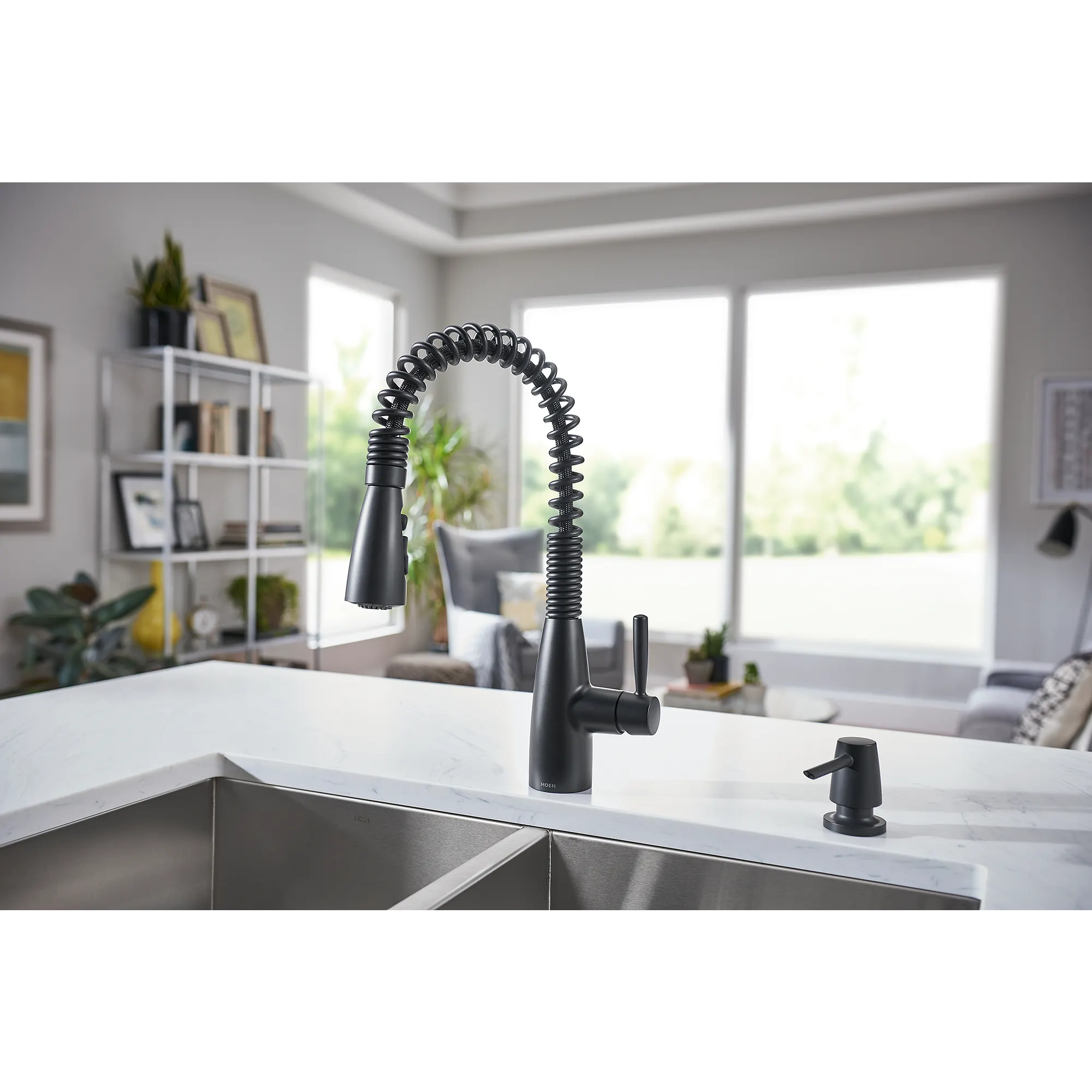 Springvale Matte Black One-Handle Pulldown Kitchen Faucet - Image 7