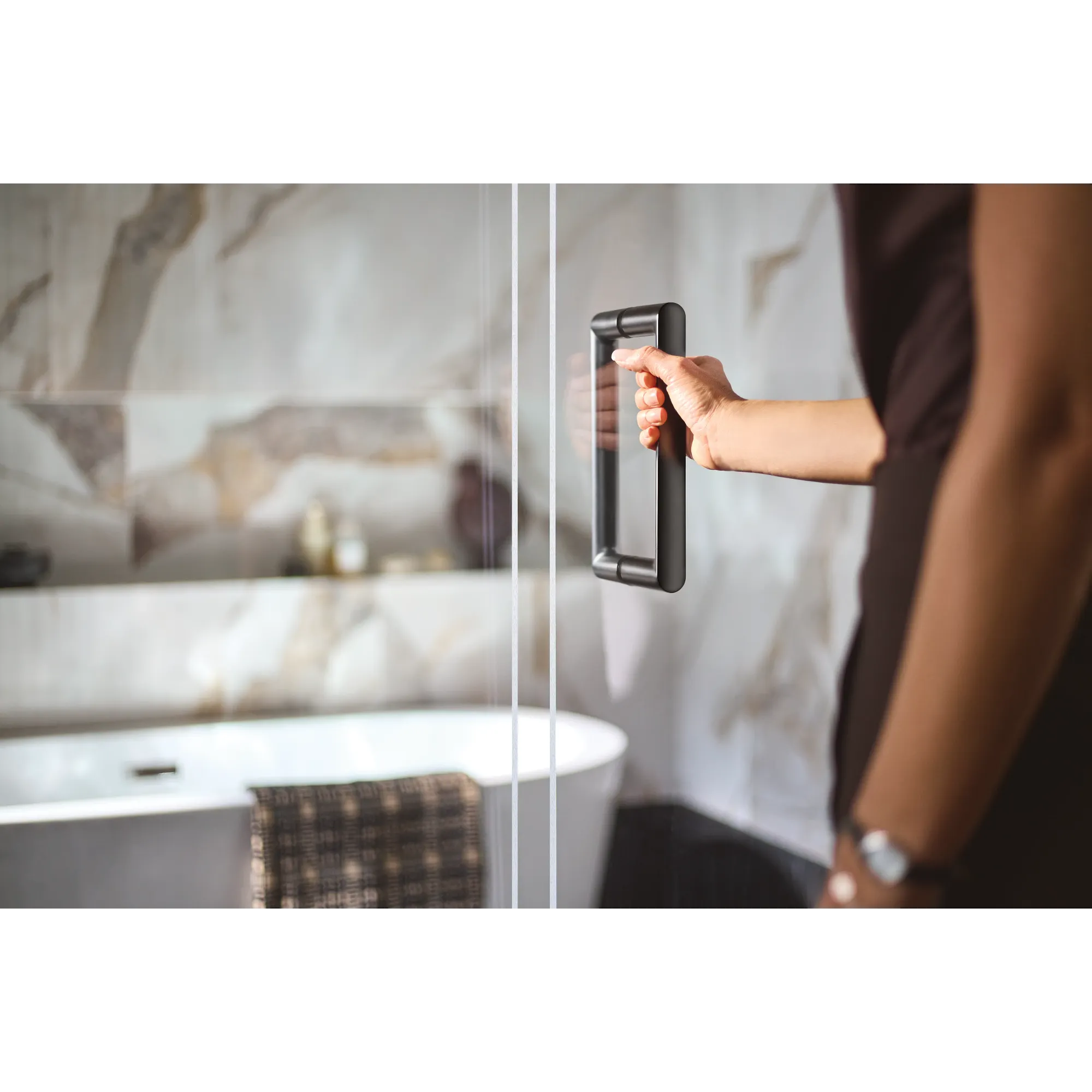 Contemporary Chrome 8" shower door handle - Image 4