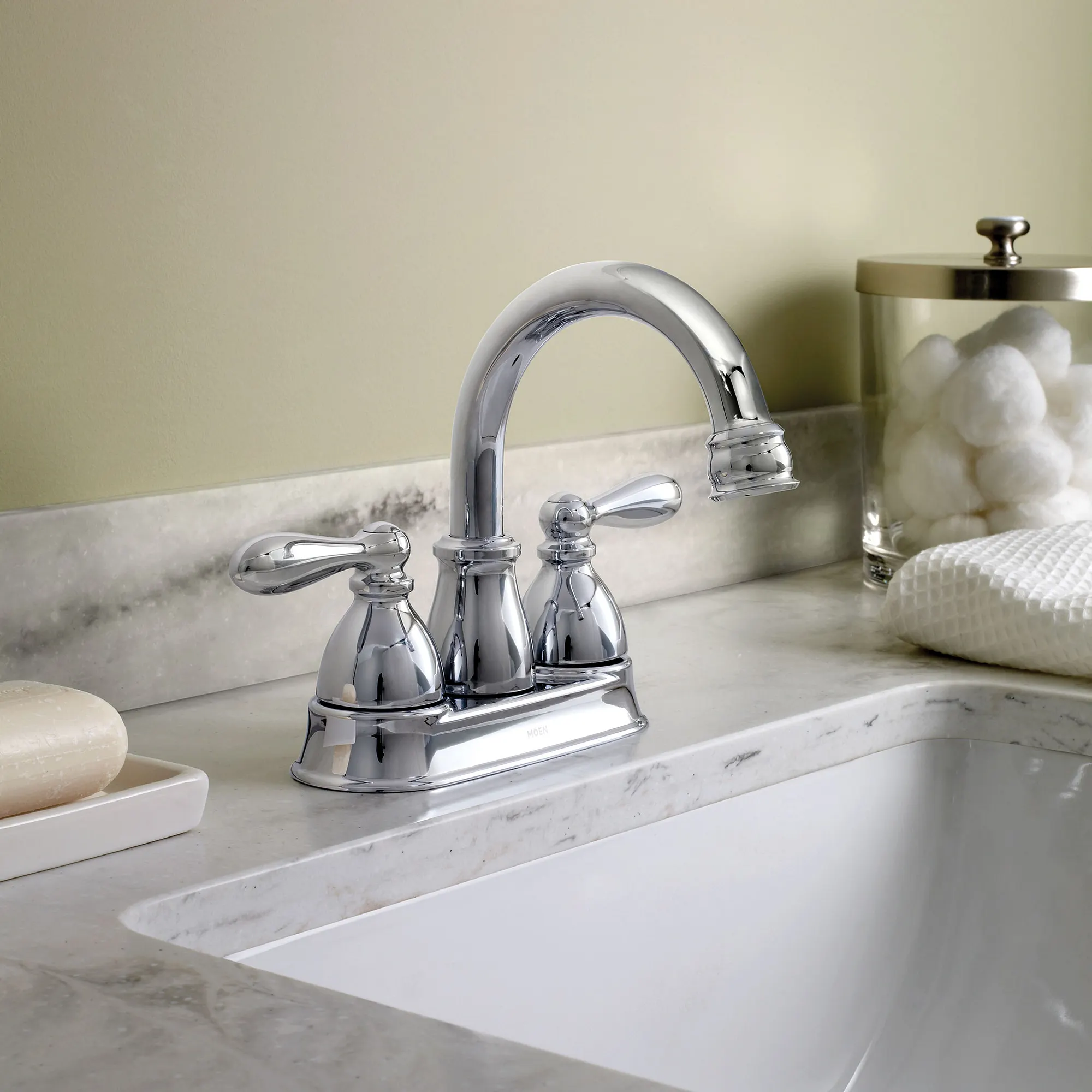 Caldwell Chrome two-handle high arc bathroom faucet - Image 2