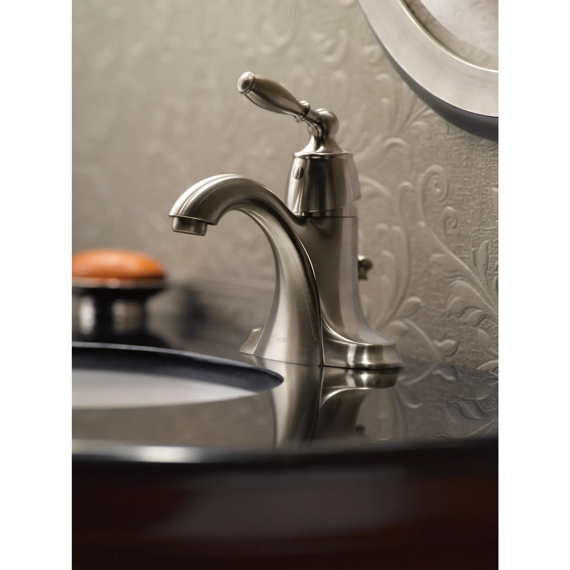 Lindley Classic brushed nickel one-handle low arc bathroom faucet - Image 2