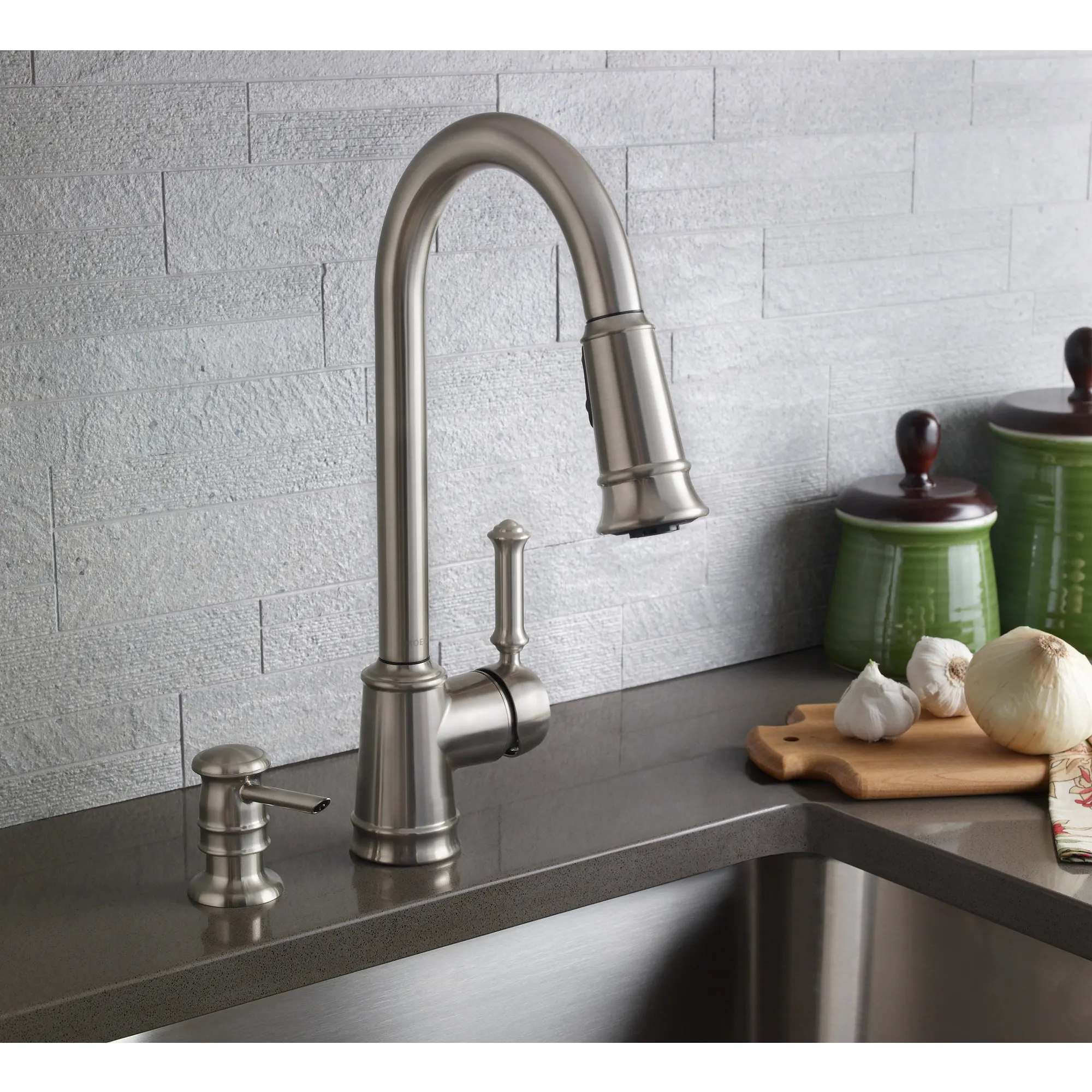 Lindley Classic stainless one-handle high arc bar faucet - Image 2