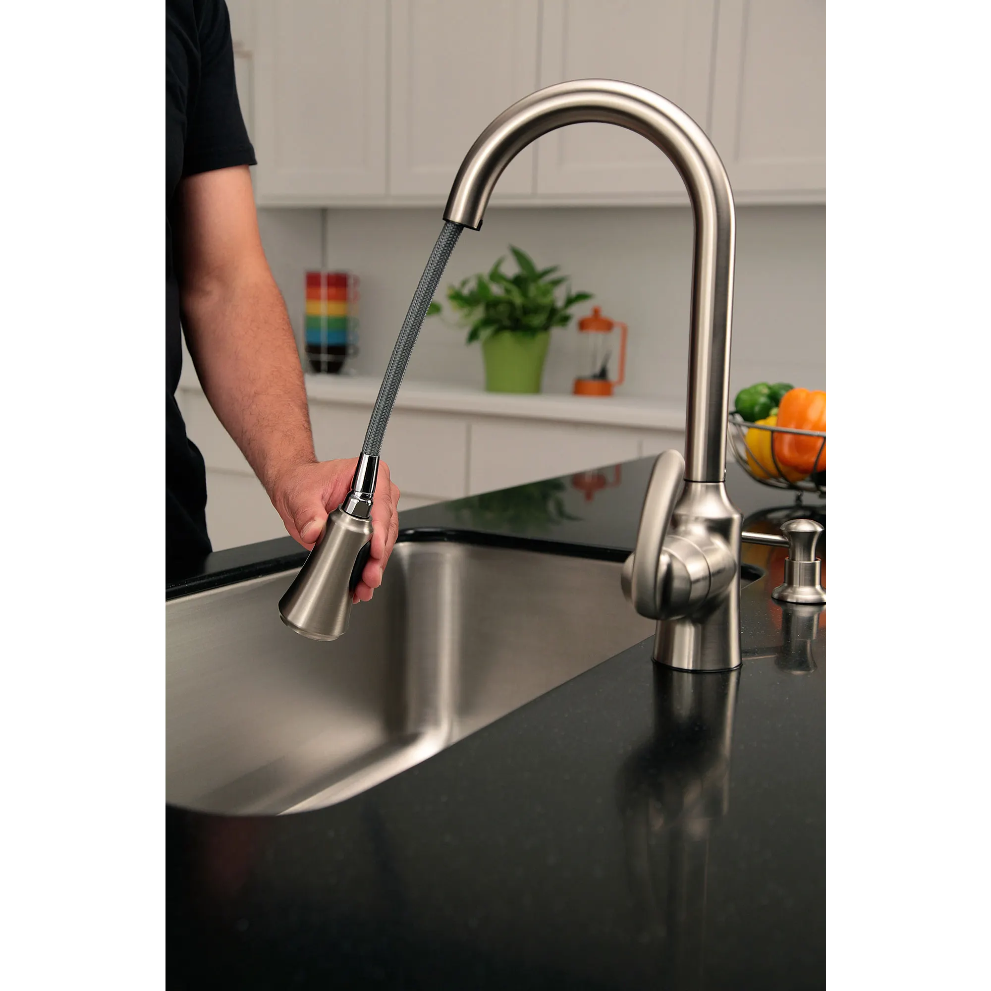 Bayhill One-Handle High Arc Pulldown Kitchen Faucet - Image 6