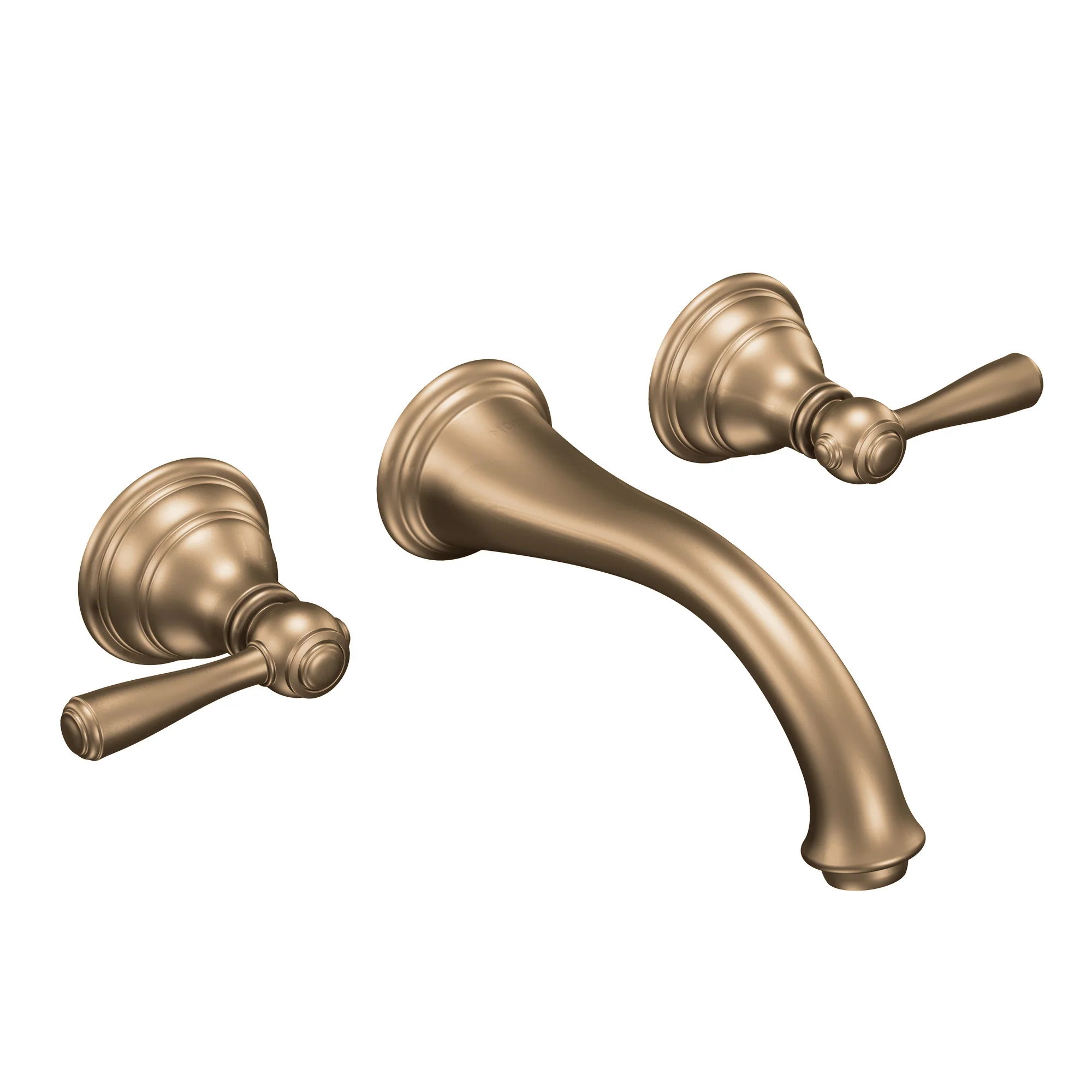 Kingsley Chrome two-handle low arc wall mount bathroom faucet - Image 14