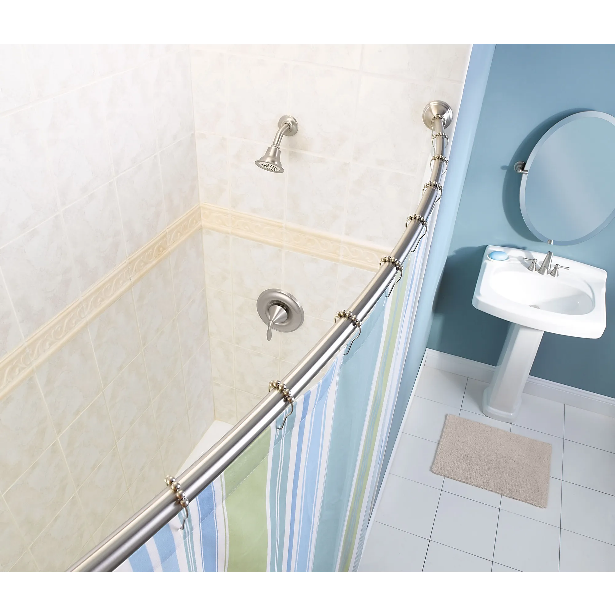 Curved Shower Rods Chrome Adjustable Curved Shower Rod - Image 21