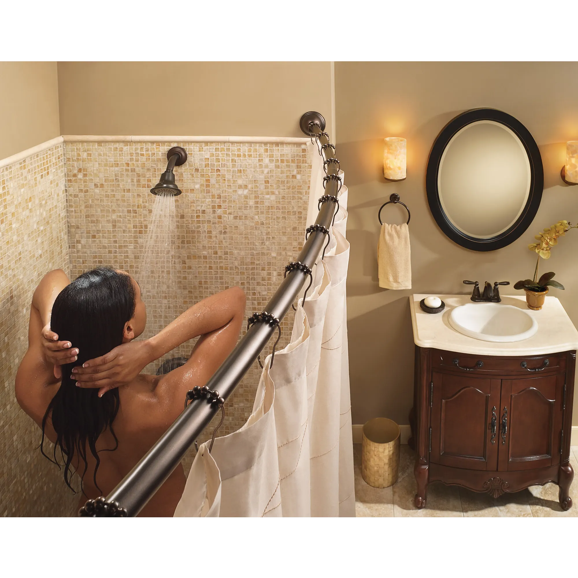 Curved Shower Rods Chrome Adjustable Curved Shower Rod - Image 27