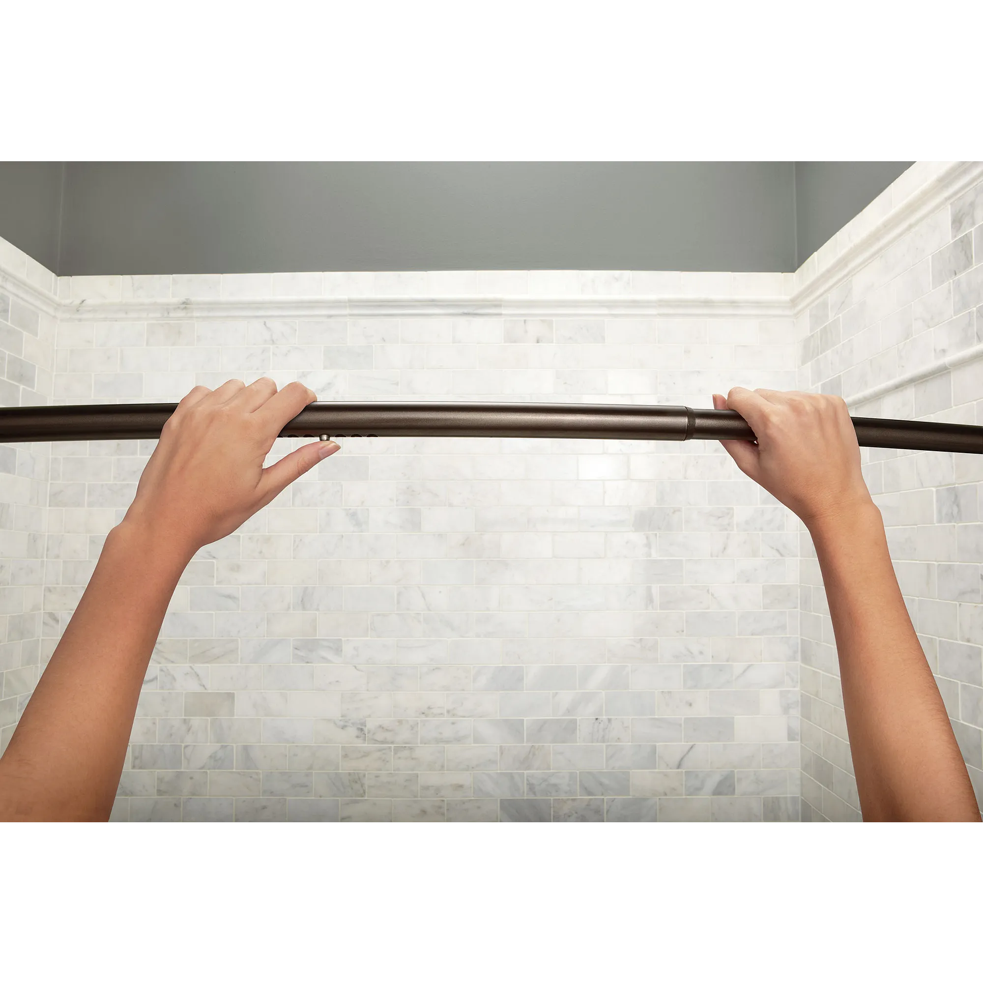 Curved Shower Rods Chrome Tension Curved Shower Rod - Image 21