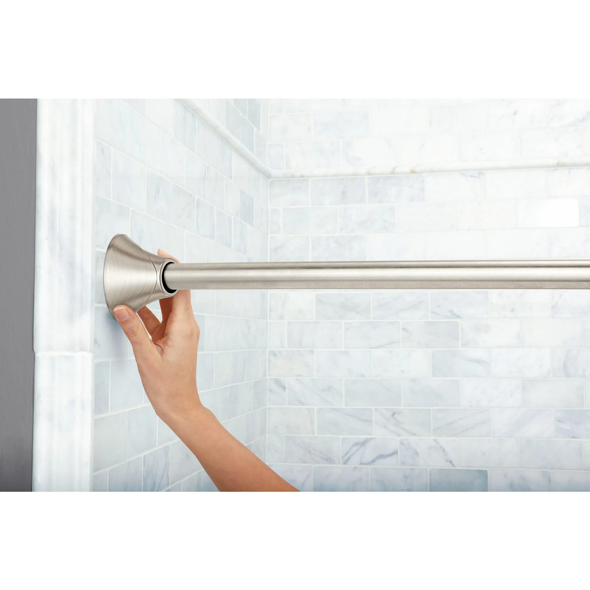 Curved Shower Rods Chrome Tension Curved Shower Rod - Image 9