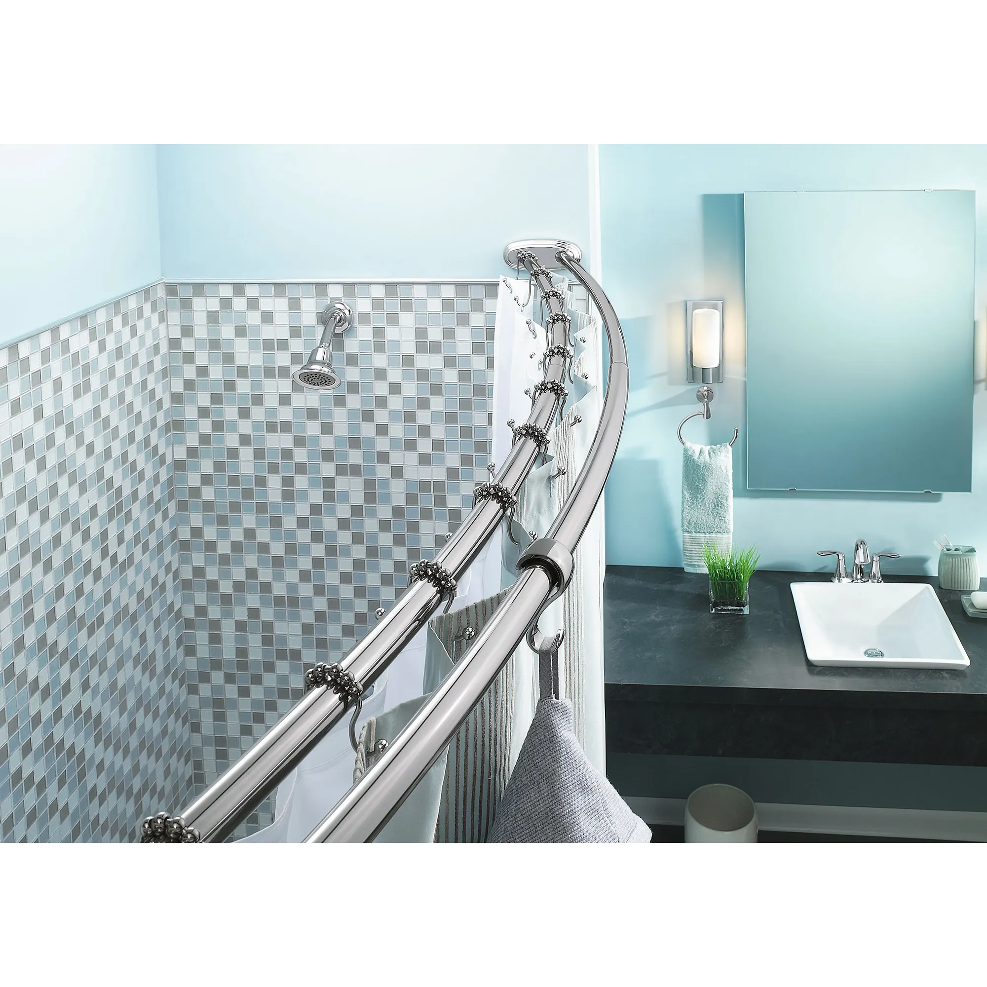 Curved Shower Rods Chrome Adjustable Curved Shower Rod - Image 5