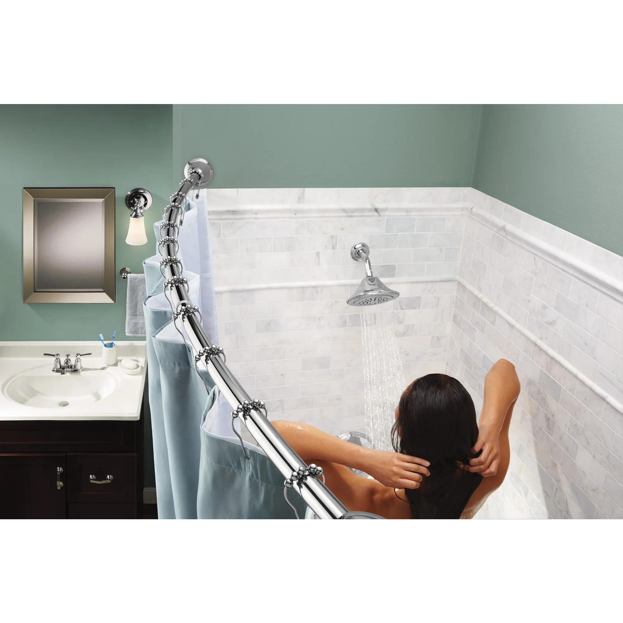 Curved Shower Rods Tension Curved Shower Rod - Image 2