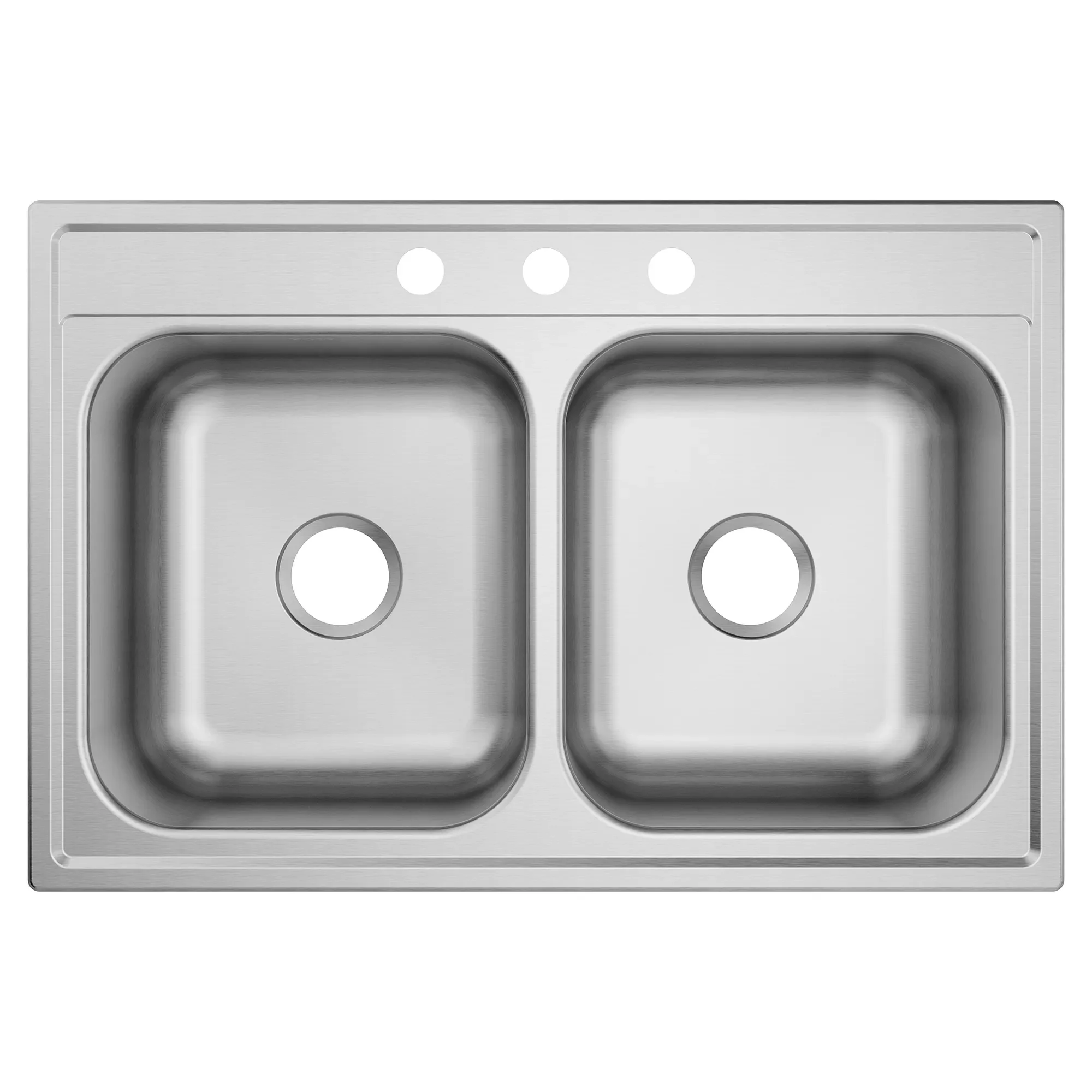 DISCONTINUED 1800 Series 33"x22" stainless steel 18 gauge double bowl drop in sink - Image 3
