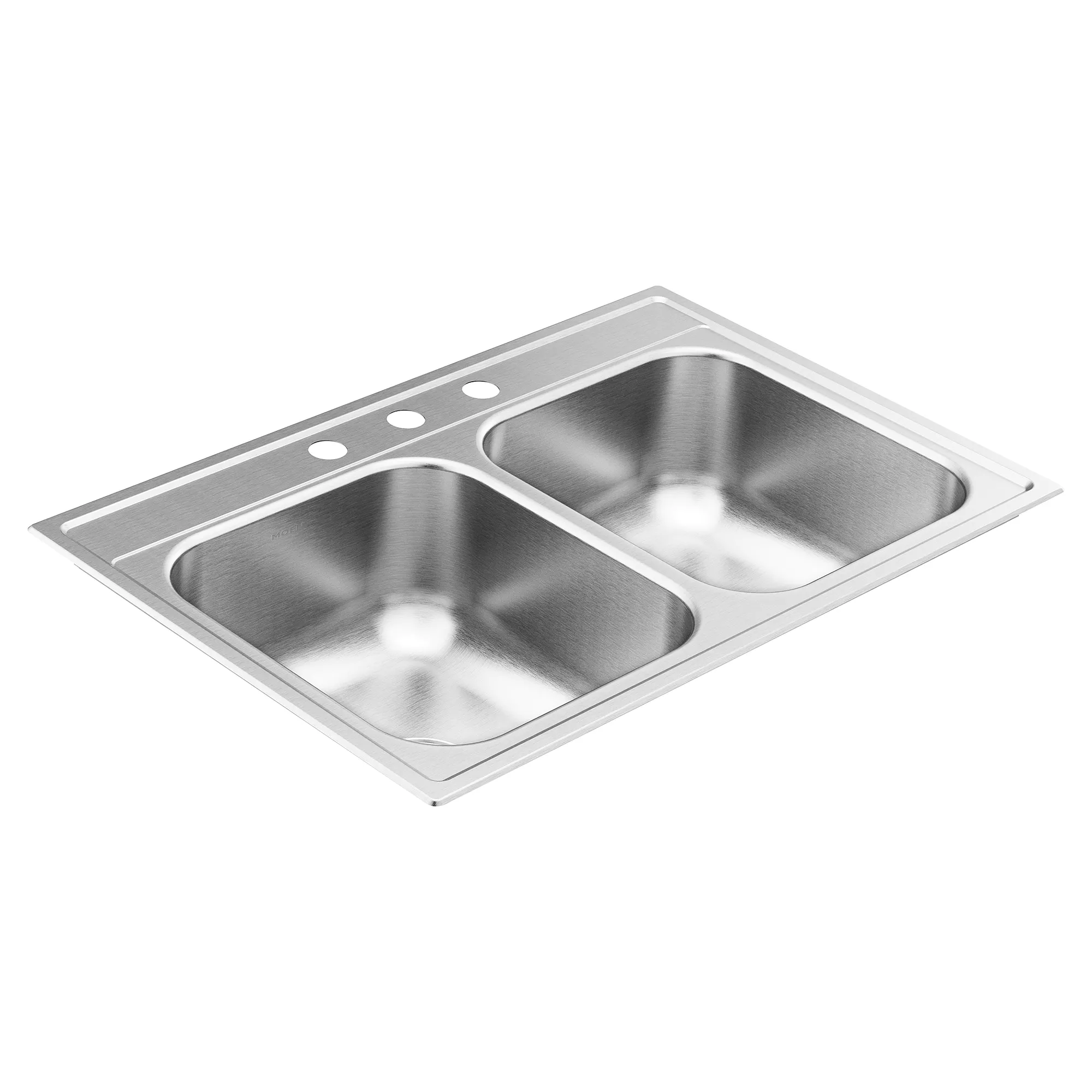 DISCONTINUED 1800 Series 33"x22" stainless steel 18 gauge double bowl drop in sink - Image 4