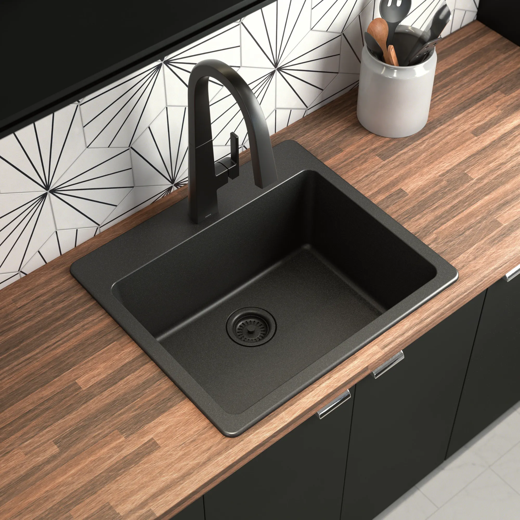Host 25" Granite Dual Mount Single Bowl Sink - Image 2