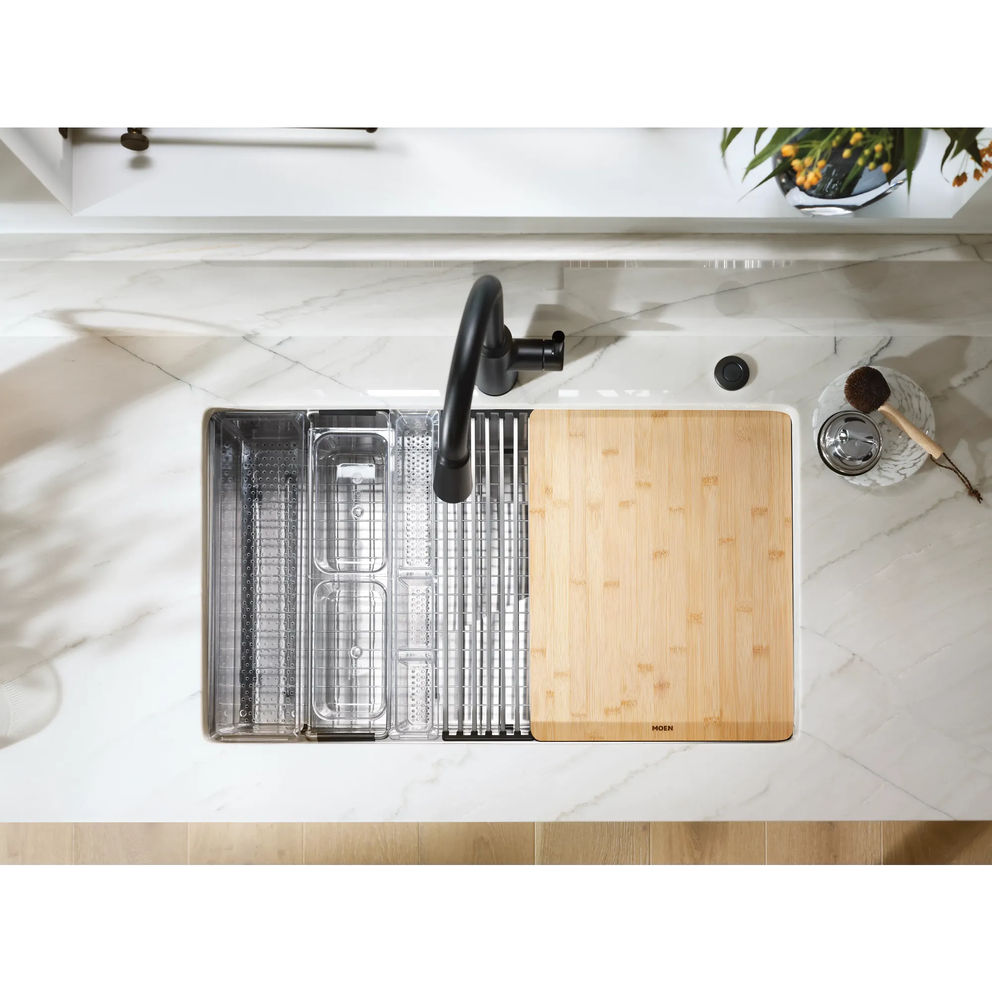 Luxe Chef™ 33” Workstation System Stainless Steel Dual Mount Double Bowl Sink - Image 10