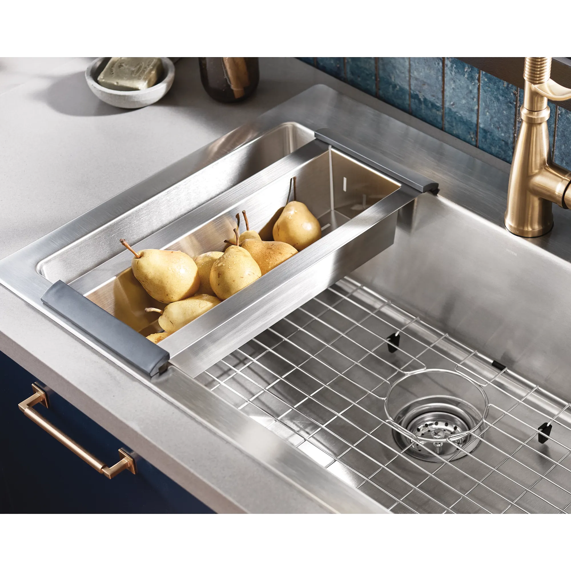 1800 Series 33"x22" stainless steel 18 gauge single bowl dual mount sink - Image 2