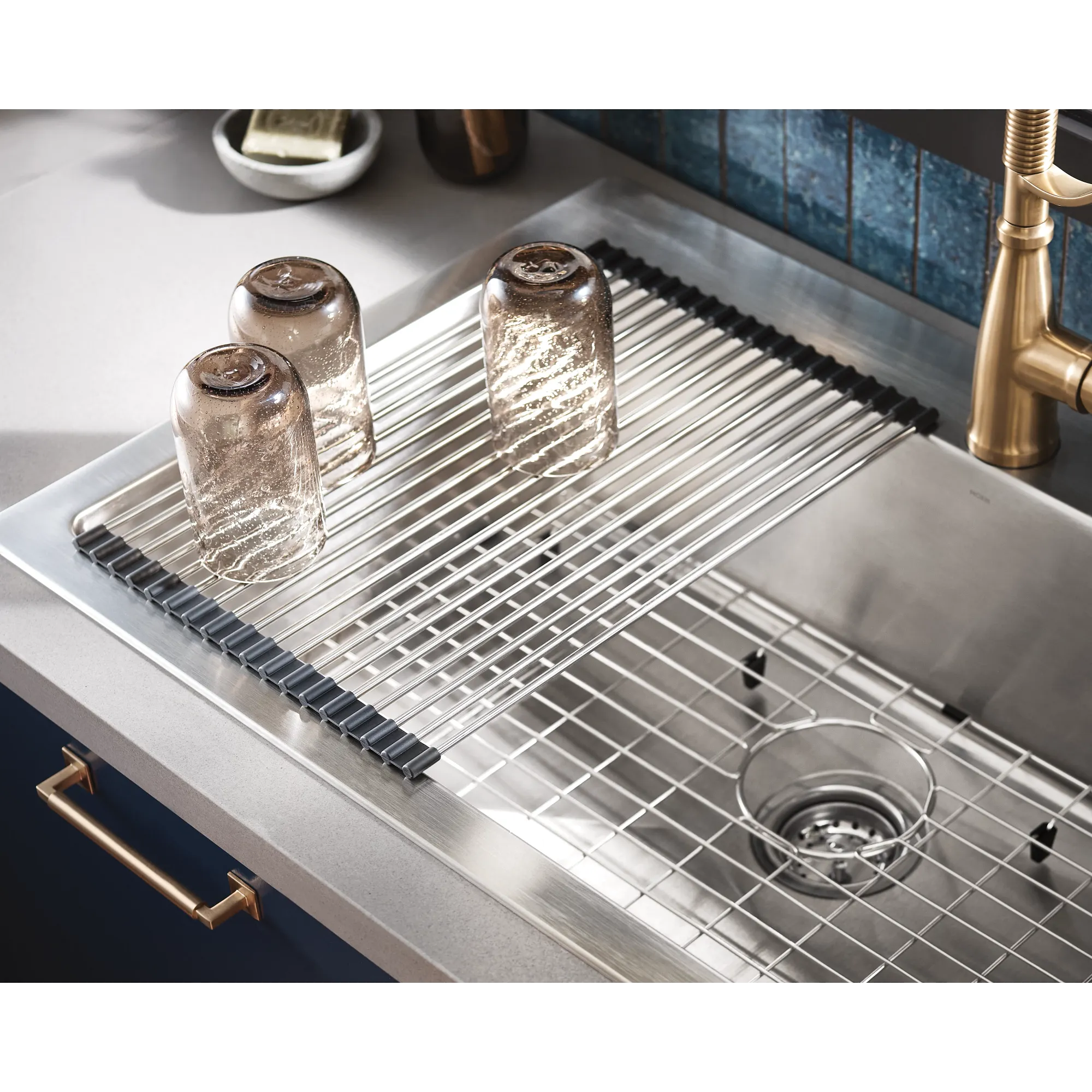 1800 Series 33"x22" stainless steel 18 gauge single bowl dual mount sink - Image 3