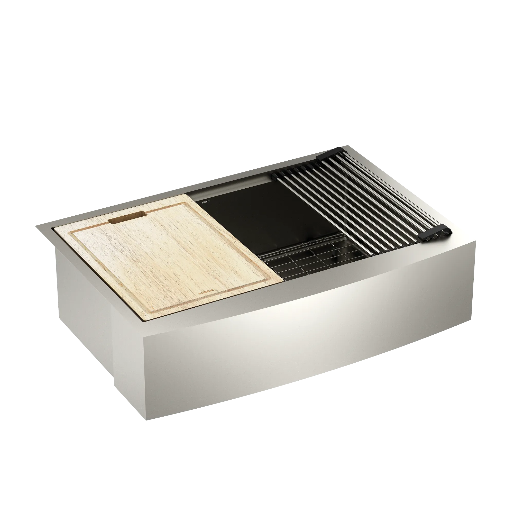 Luxe Chef 33" Workstation Undermount Apron Front Single Bowl Sink With Accessories - Image 7