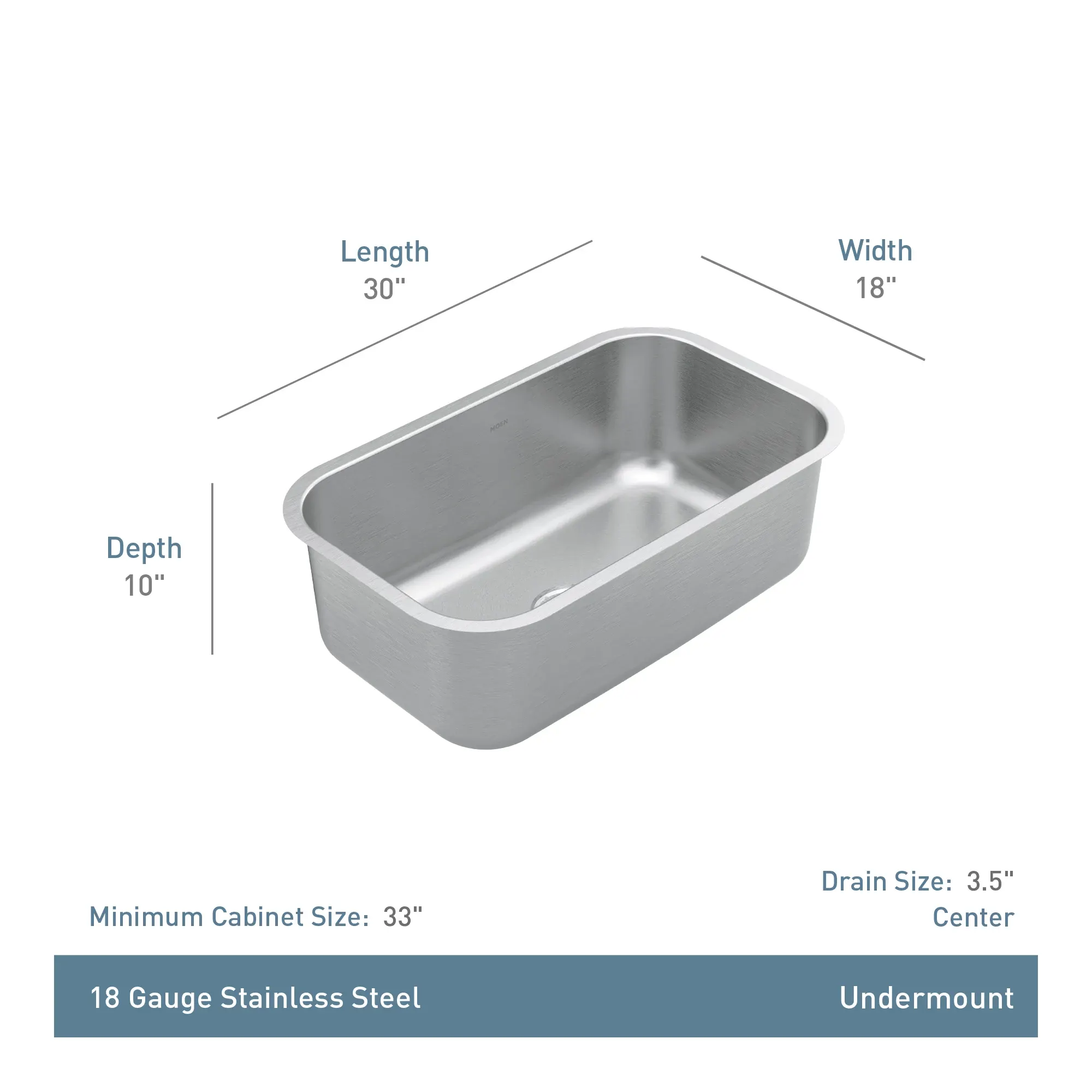 Prep 30" Stainless Steel  Undermount Single Bowl Sink - Image 4