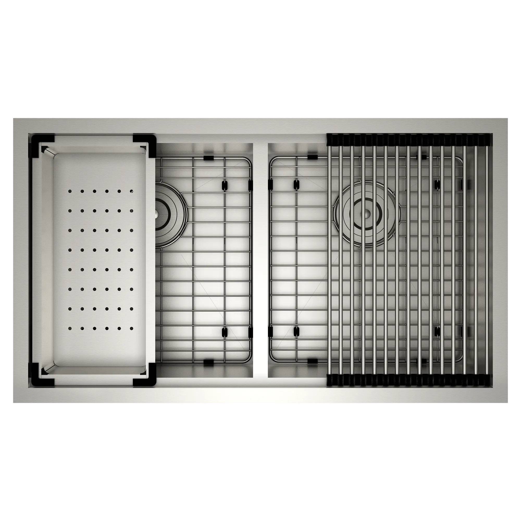 Luxe Chef 33" Workstation Undermount Double Bowl Sink With Accessories - Image 5