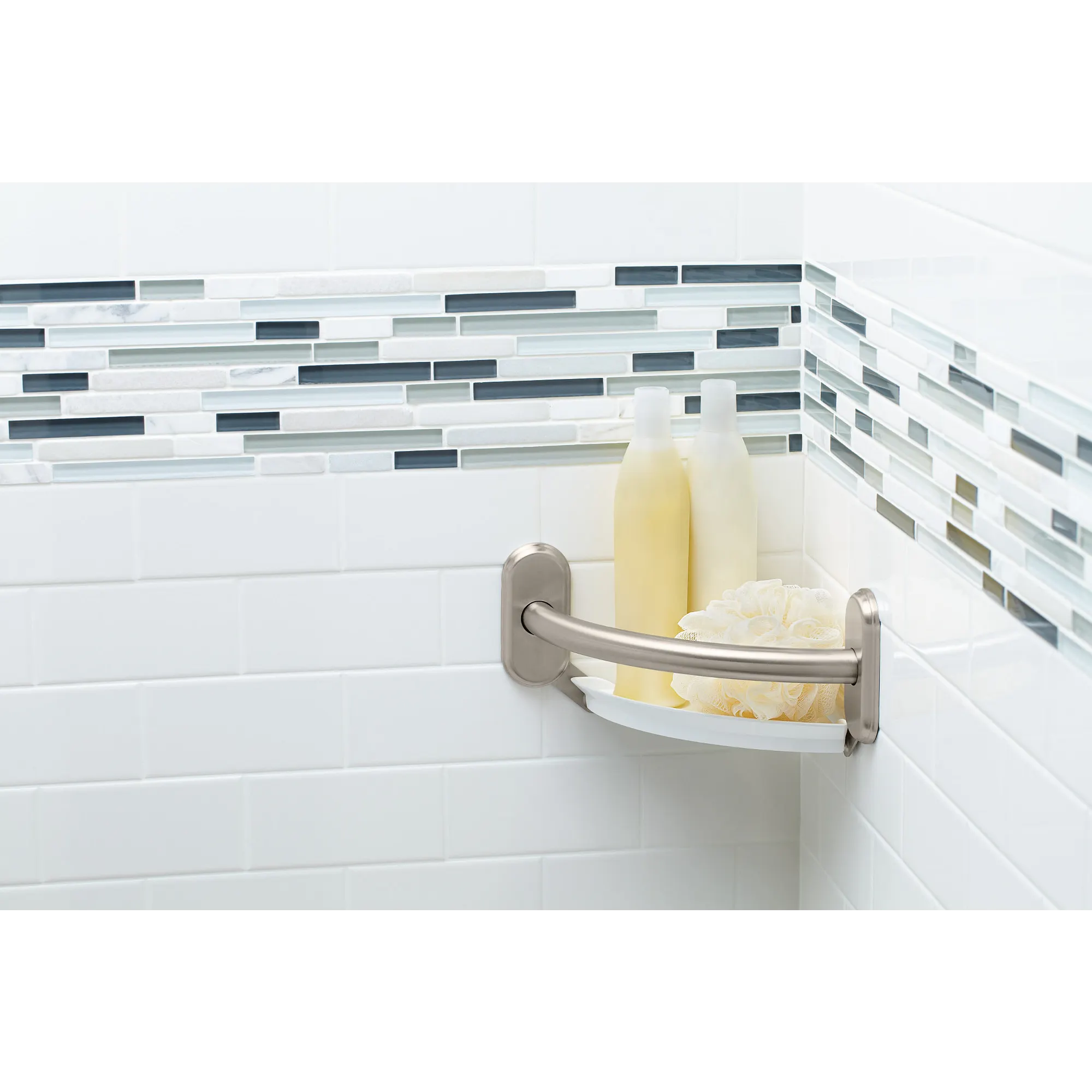 Chrome 9" Grab Bar with Corner Shelf - Image 6