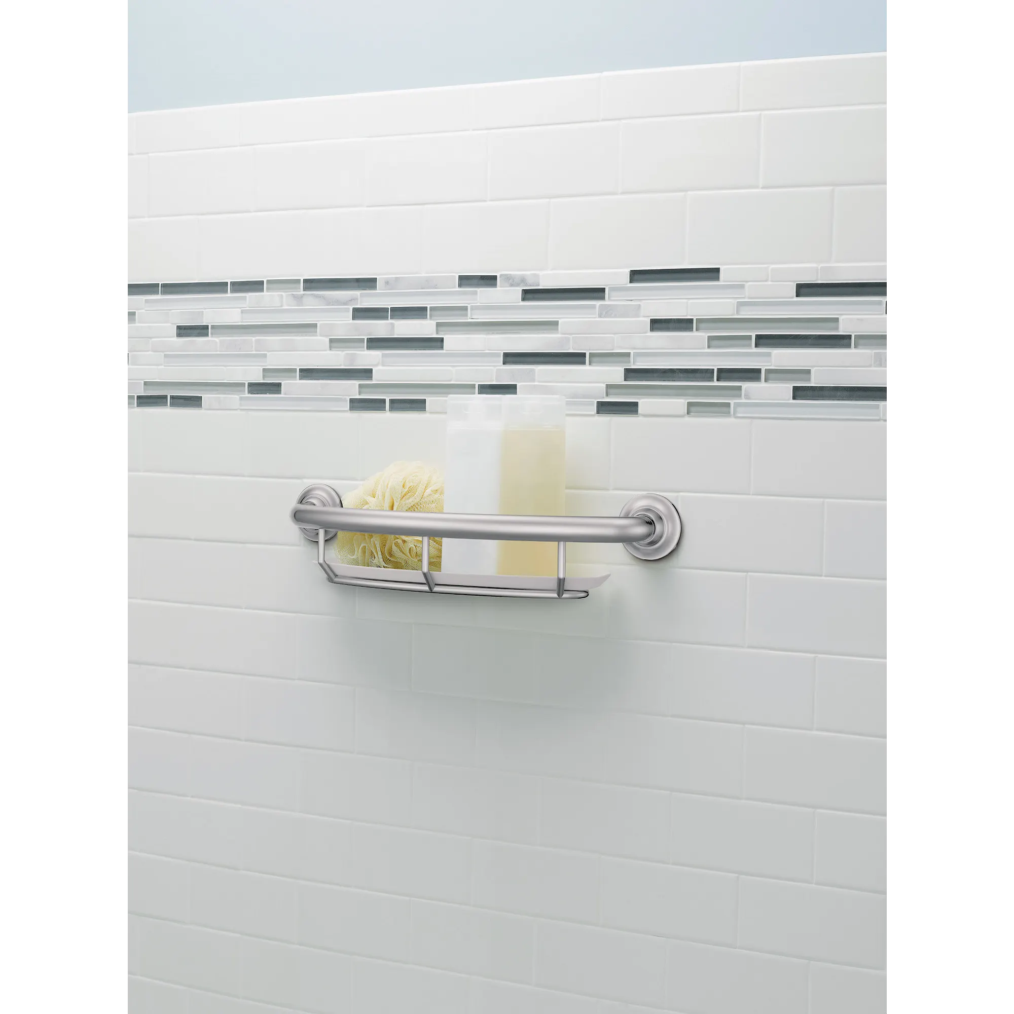 Chrome 16" Grab Bar with Shelf - Image 2