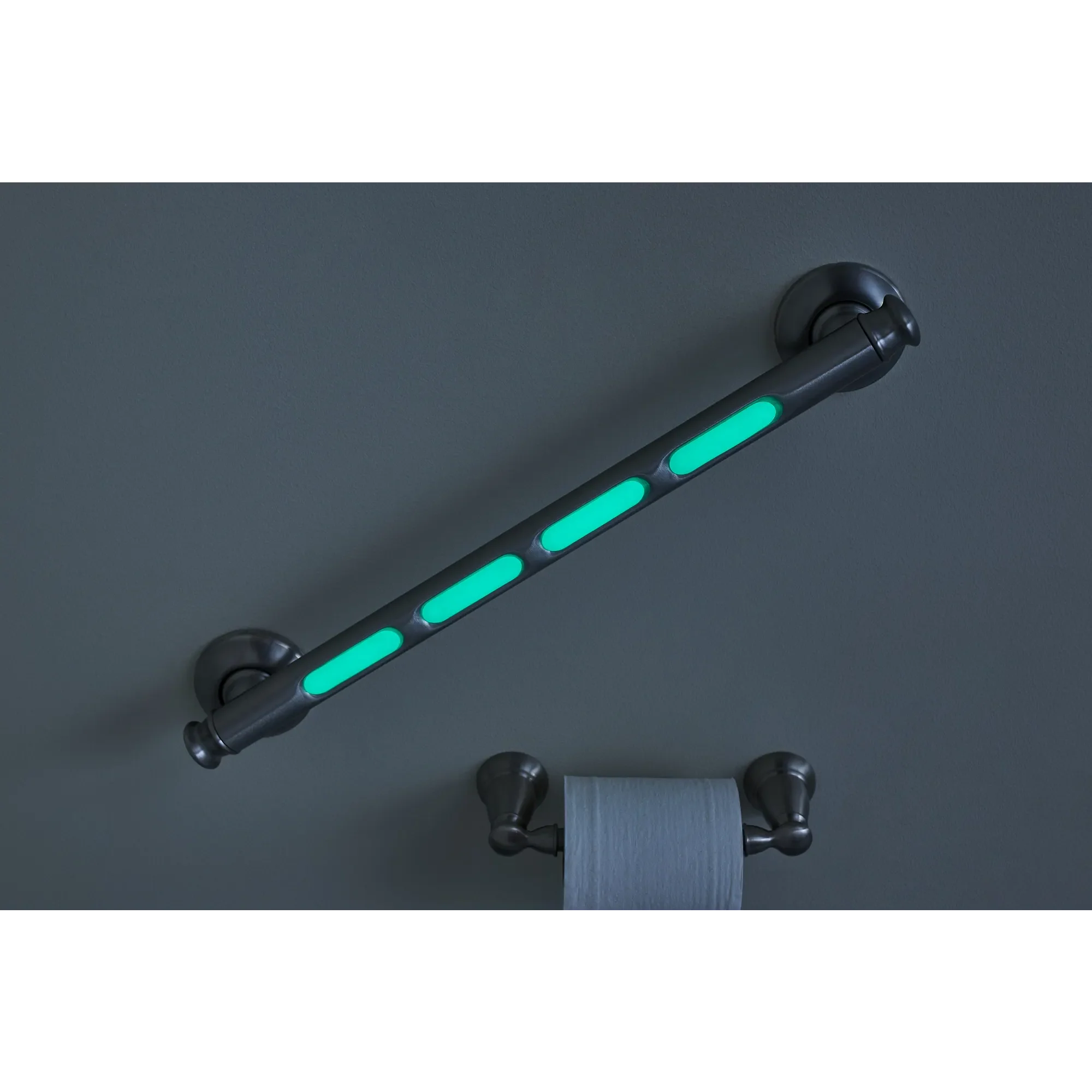 Banbury® 18" Glow-in-the-Dark Grab Bar Spot Resist™ Brushed Nickel - Image 2